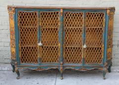 Teal & Gold Painted Venetian Credenza