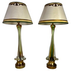 Pair of Italian Art Glass Table Lamps, 20th Century