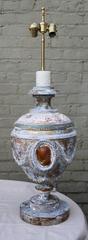 Pair of 19th Century Italian Urns Wired into Lamps and Crowned with Shades