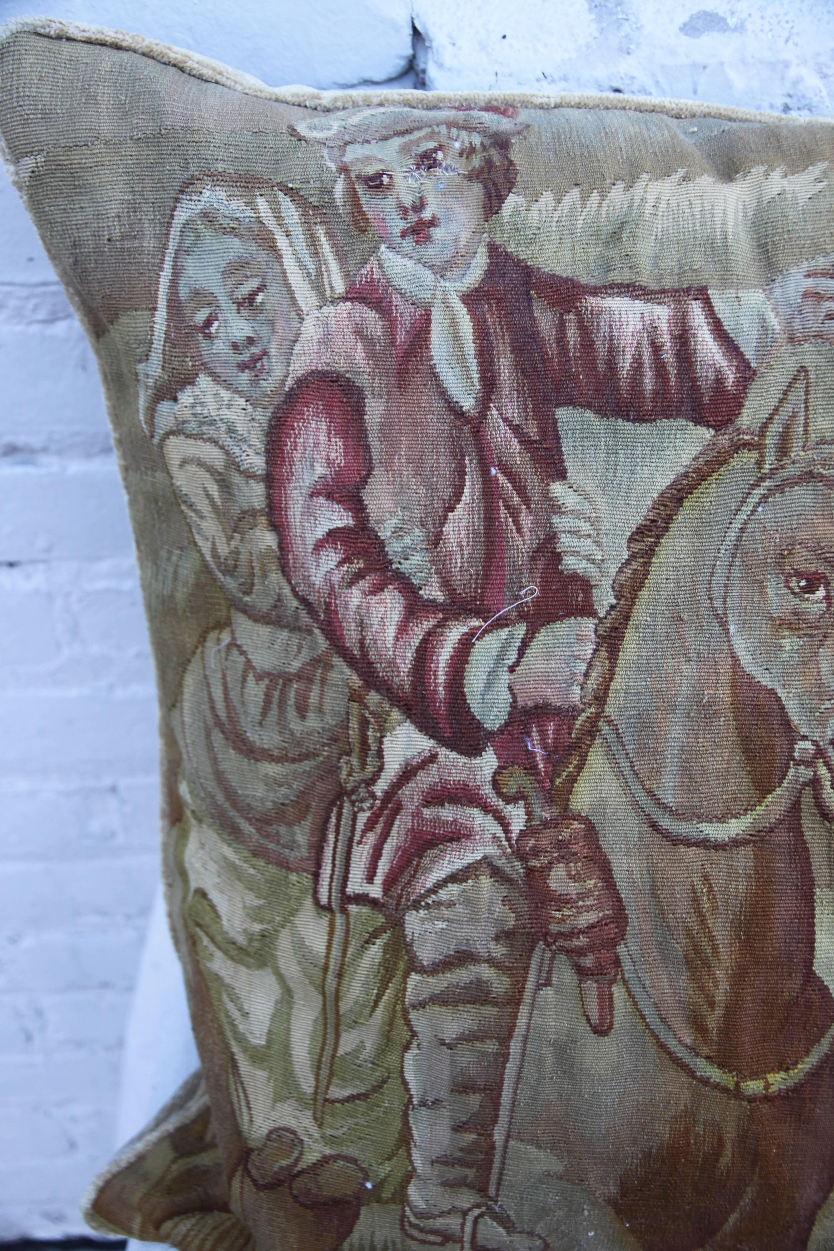 Other 19th Century French Figural Tapestry Pillow