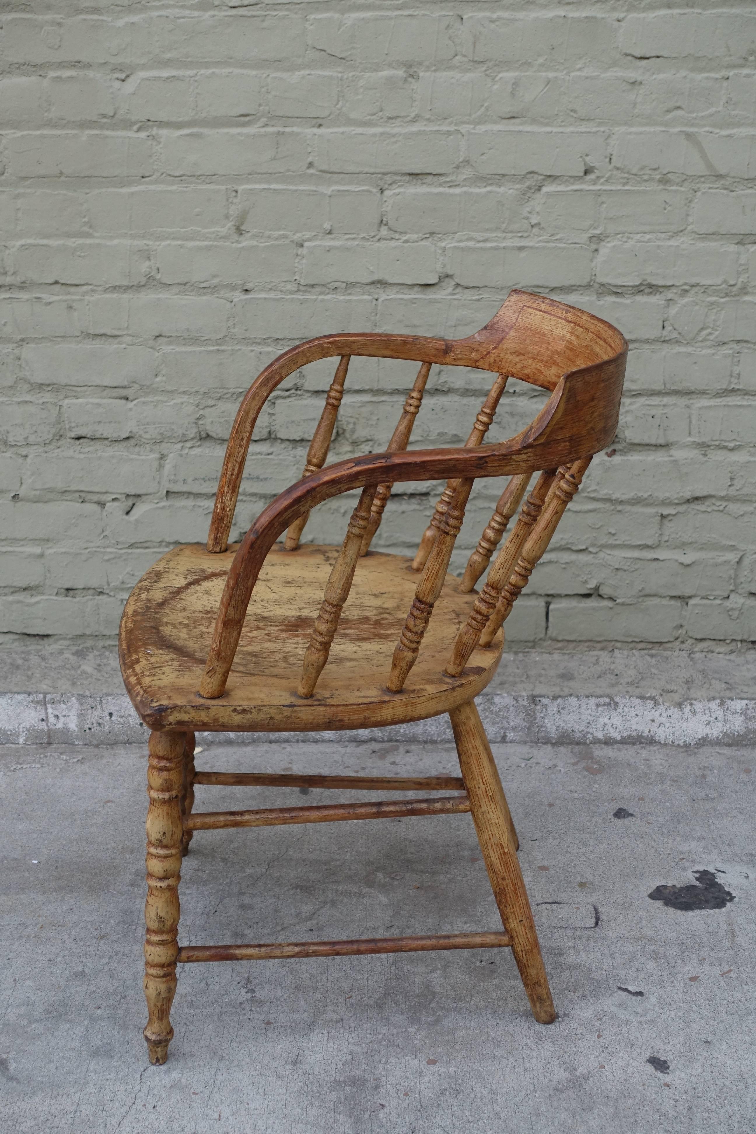 Set of Six American Painted Armchairs In Distressed Condition In Los Angeles, CA