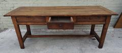 French Country Three-Drawer Trestle Table