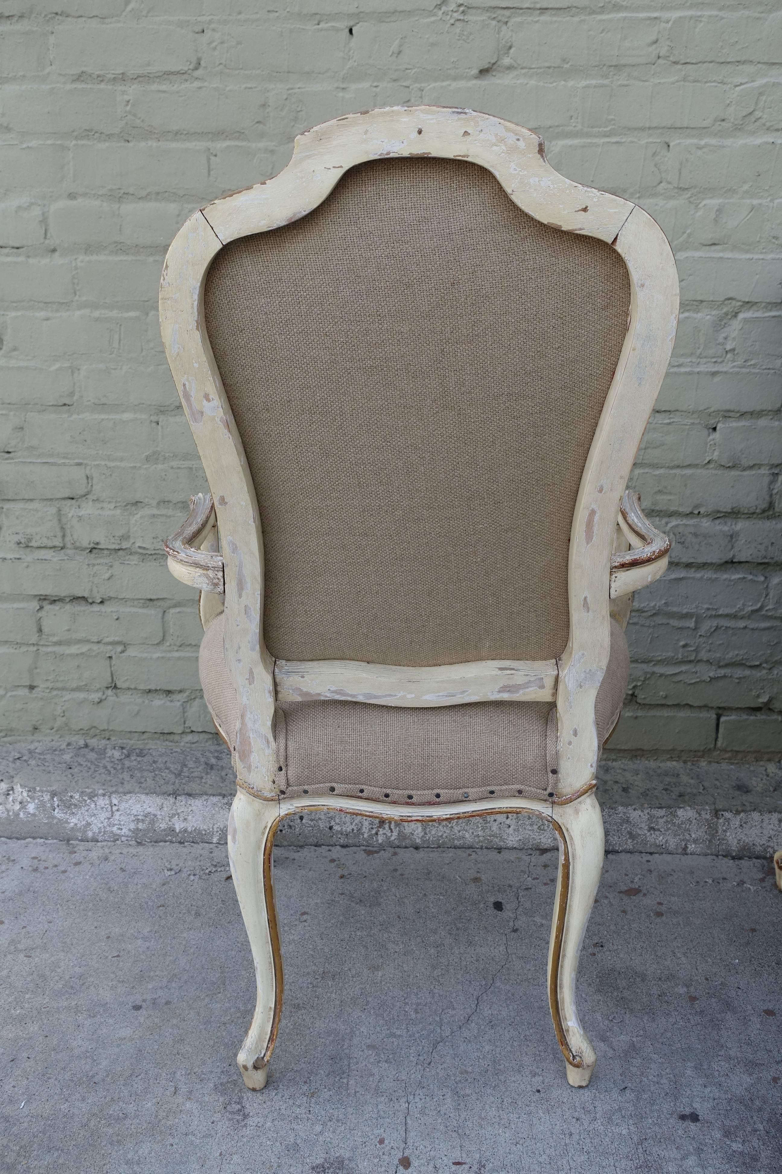 Set of Ten French Painted Dining Armchairs 1
