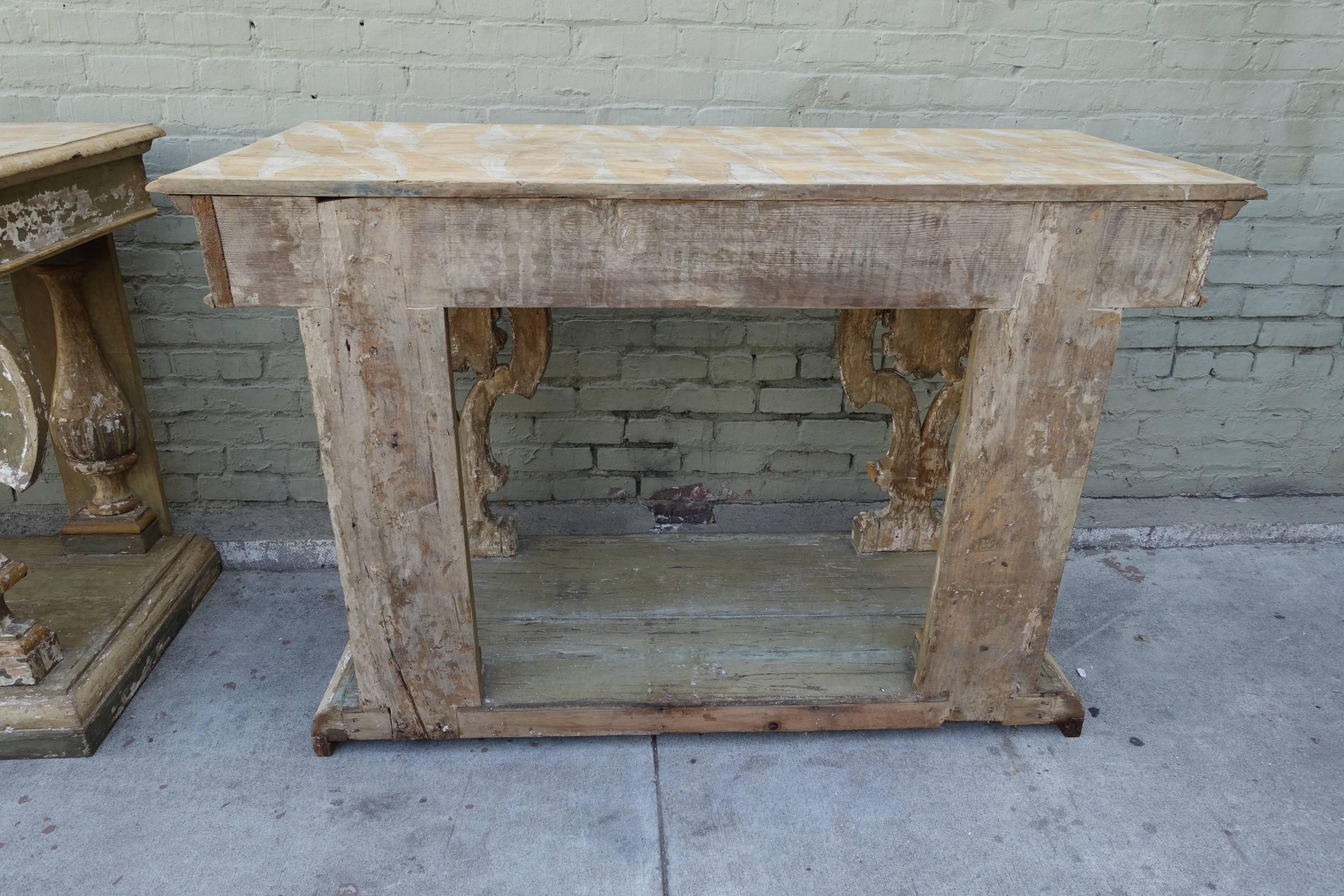 Pair of Early 19th Century Painted Italian Consoles 2