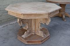 French Carved Octagonal Center Table