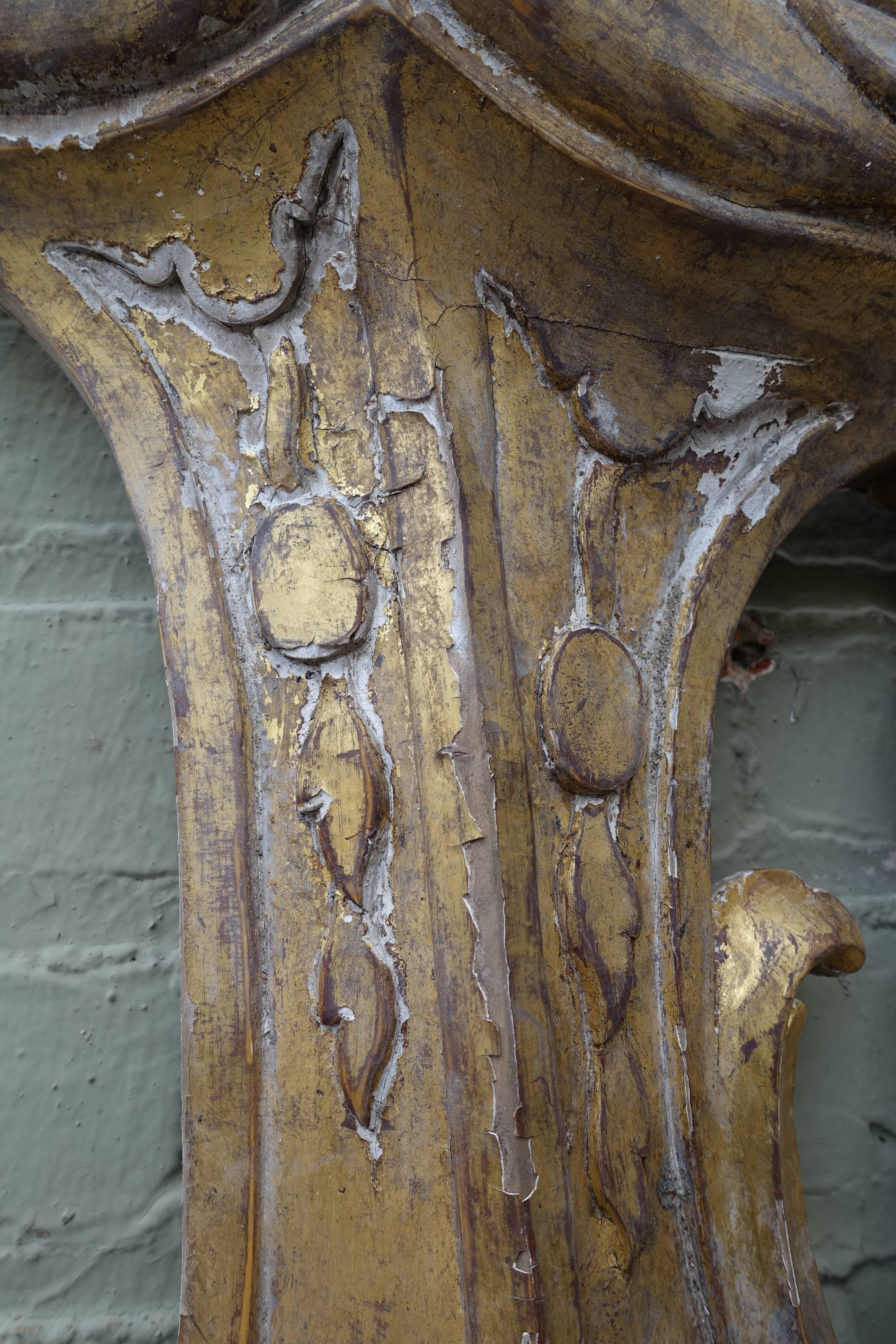 Three-Light Gilt Wood & Wrought Iron Sconces, Pair 2