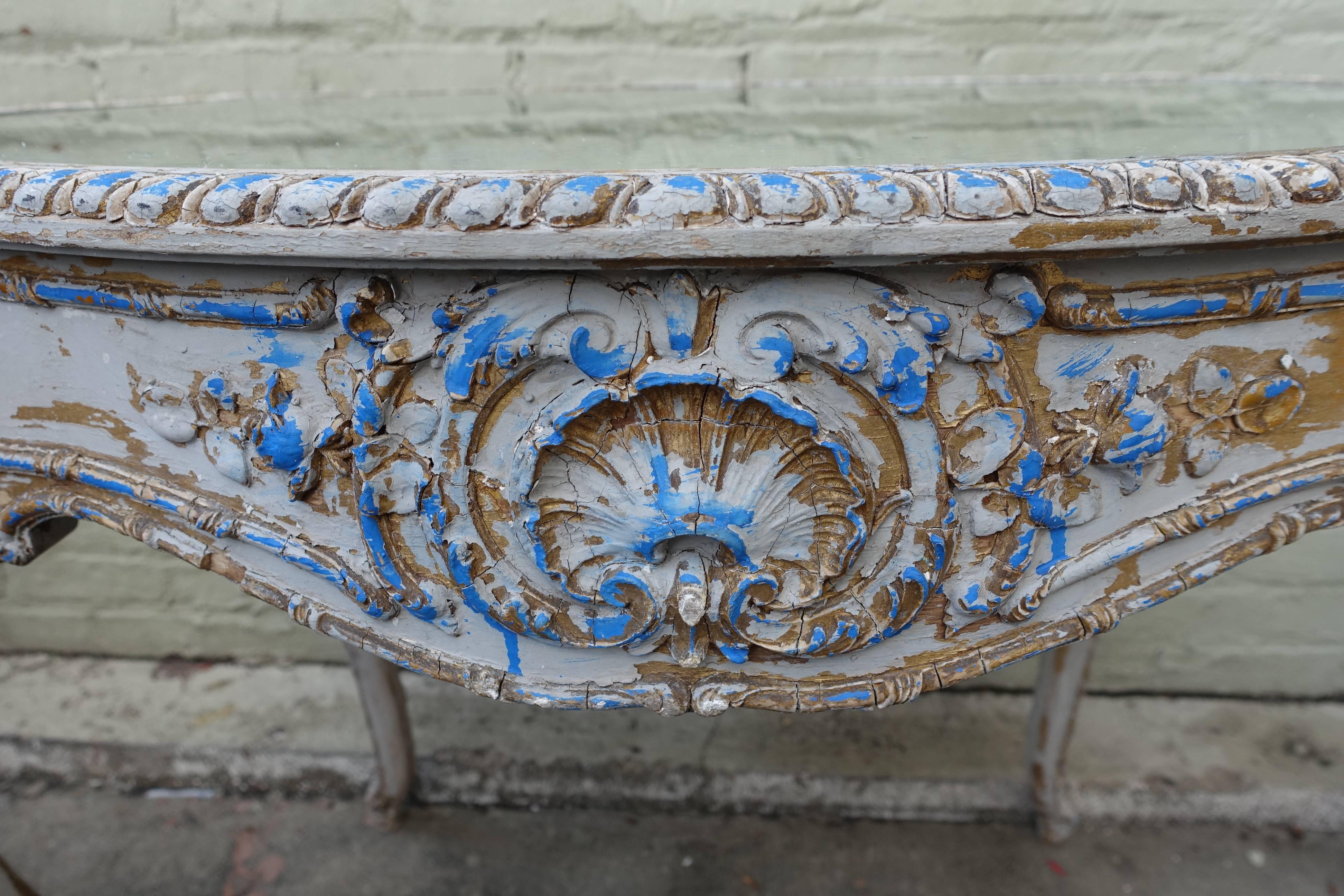 Louis XV 19th Century French Painted Table