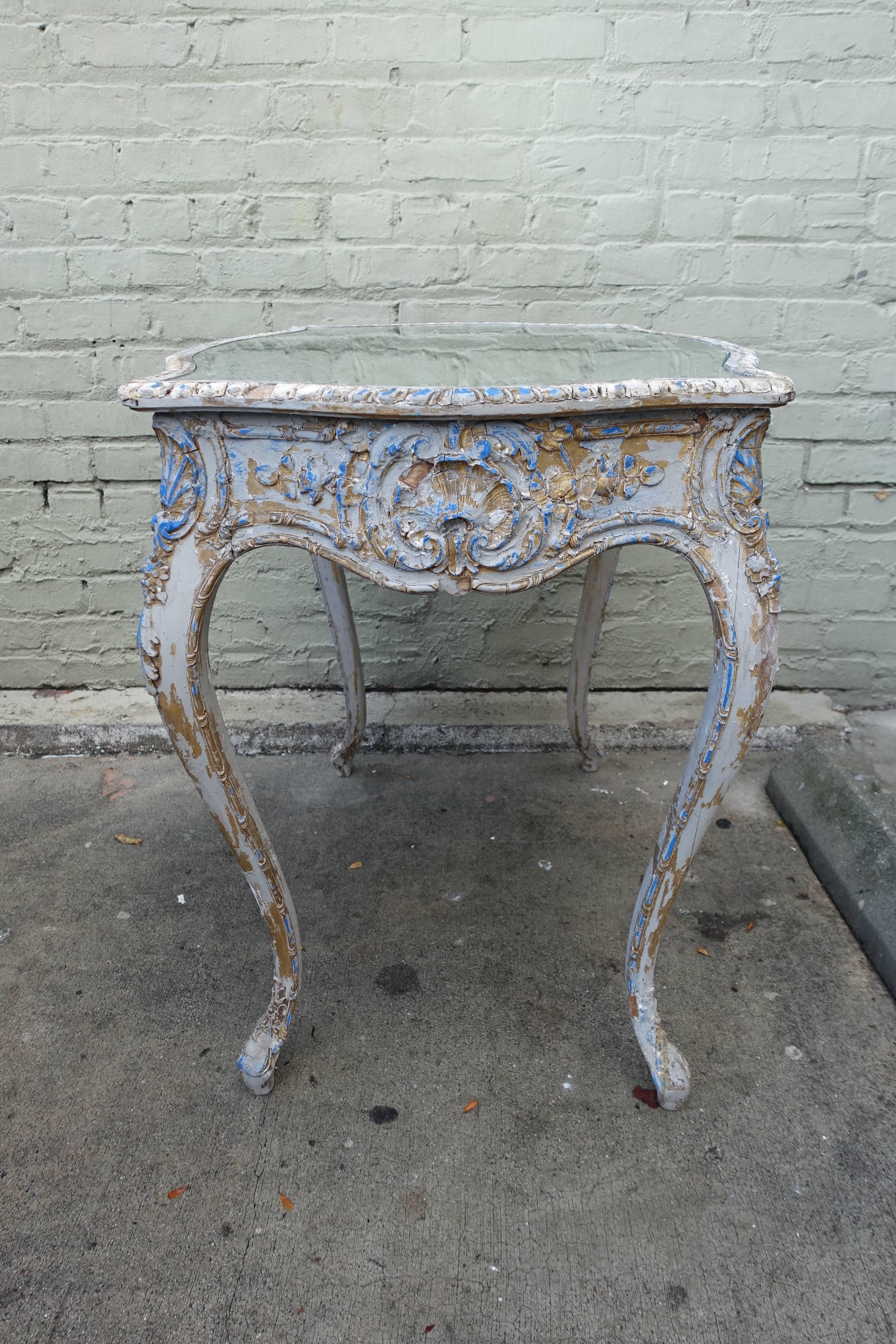 Mirror 19th Century French Painted Table