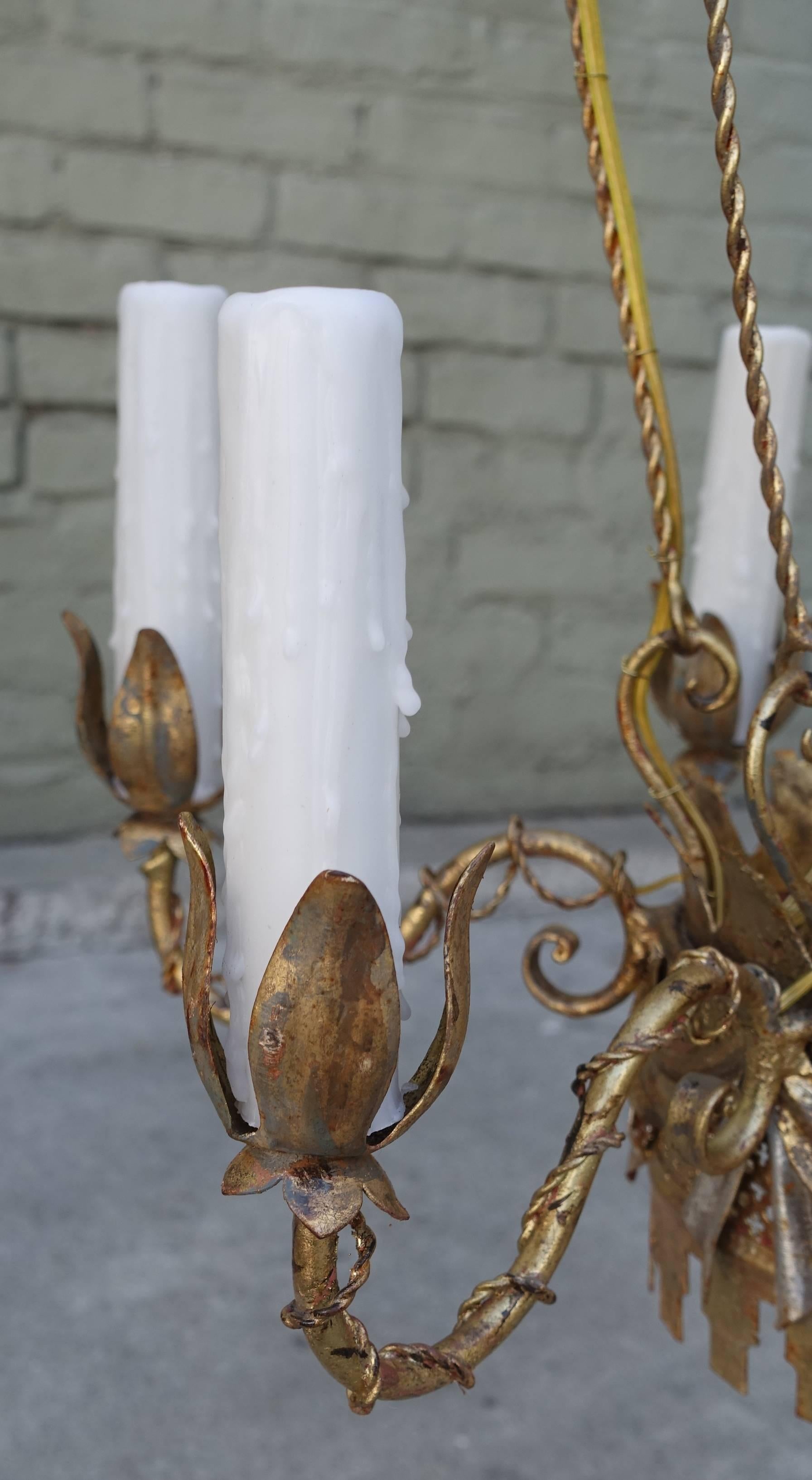 Italian Gold and Silver Gilt Metal Balloon Chandelier