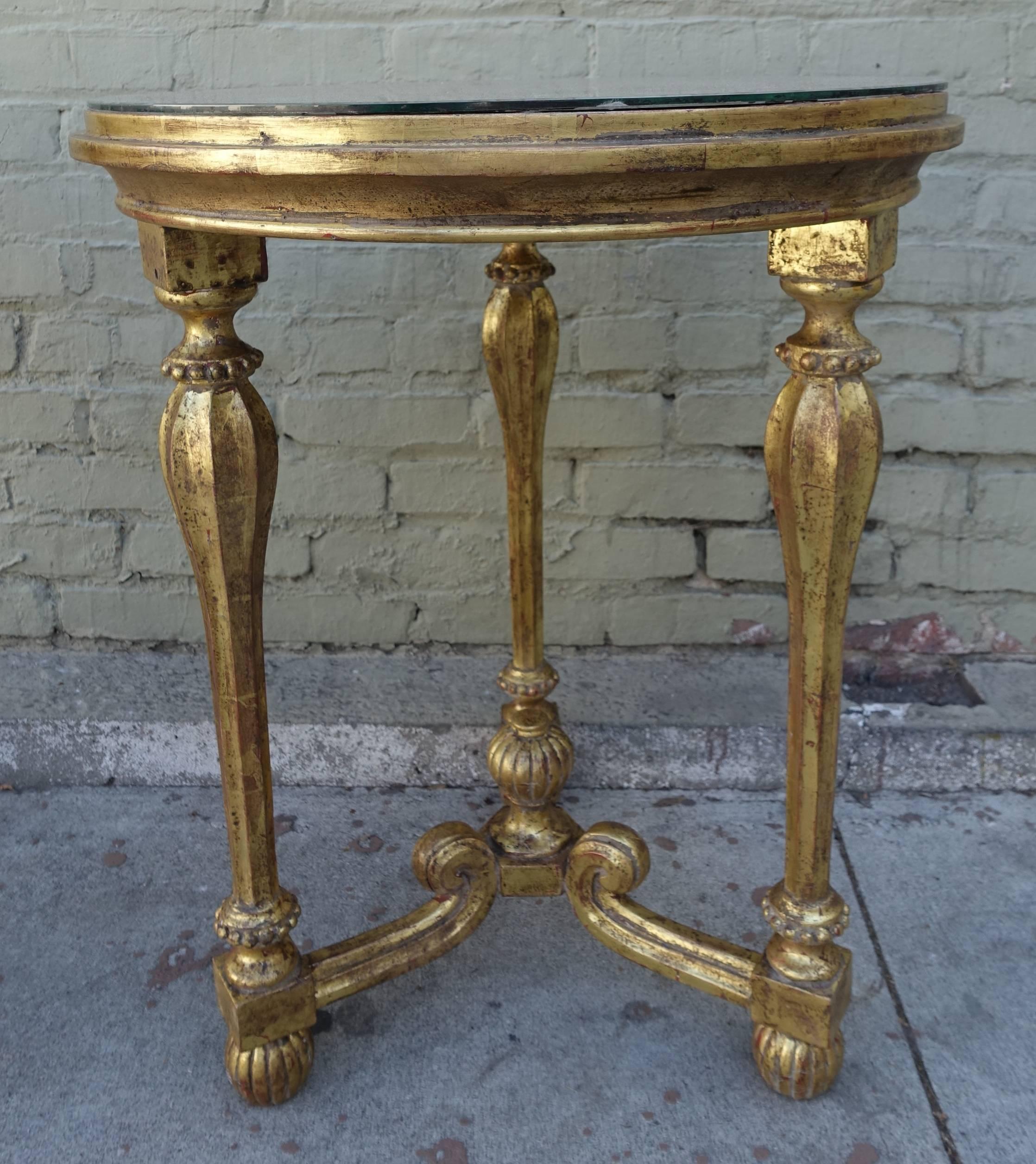 Neoclassical Pair of Giltwood Italian Tables