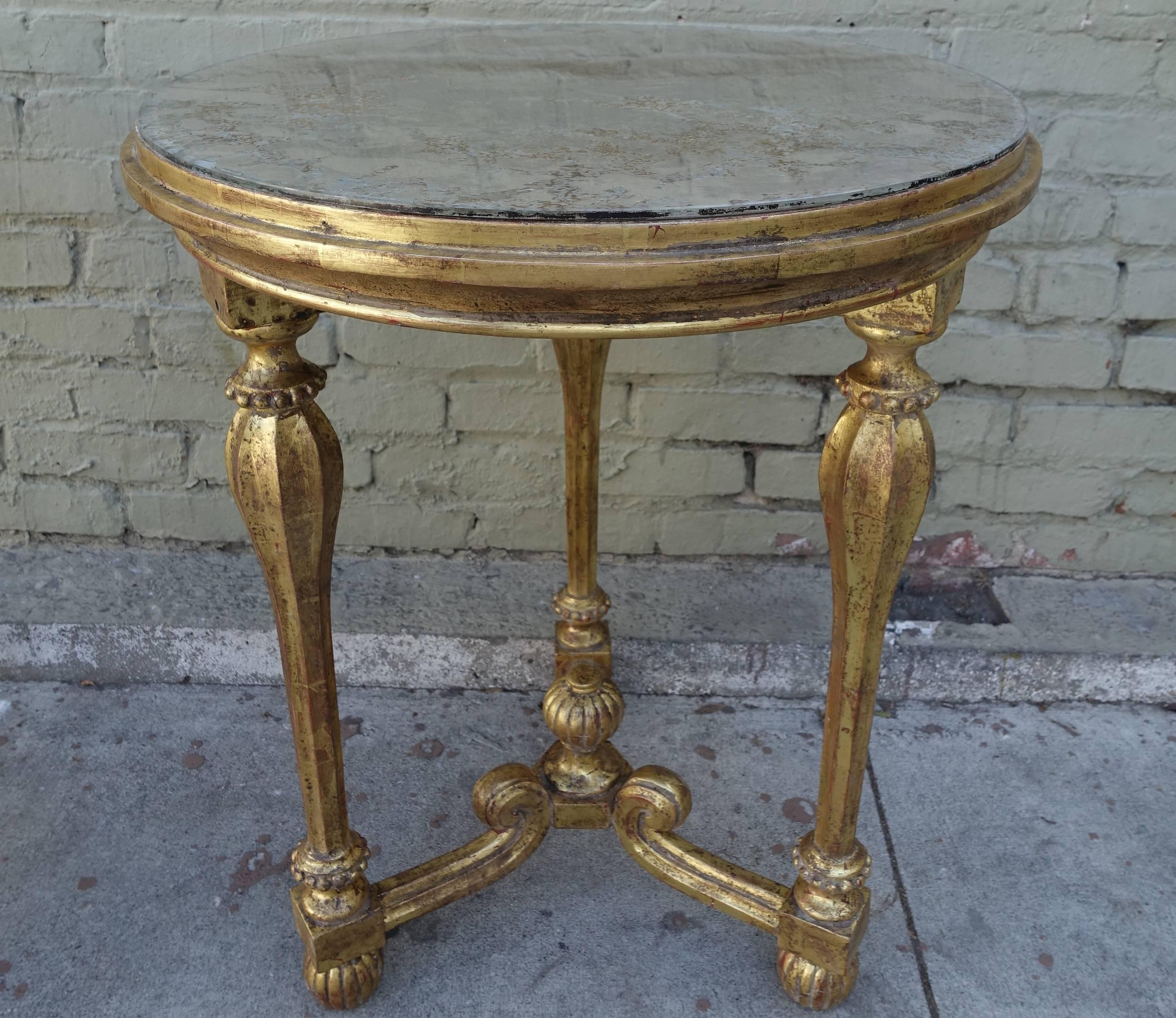 Pair of Giltwood Italian Tables In Excellent Condition In Los Angeles, CA