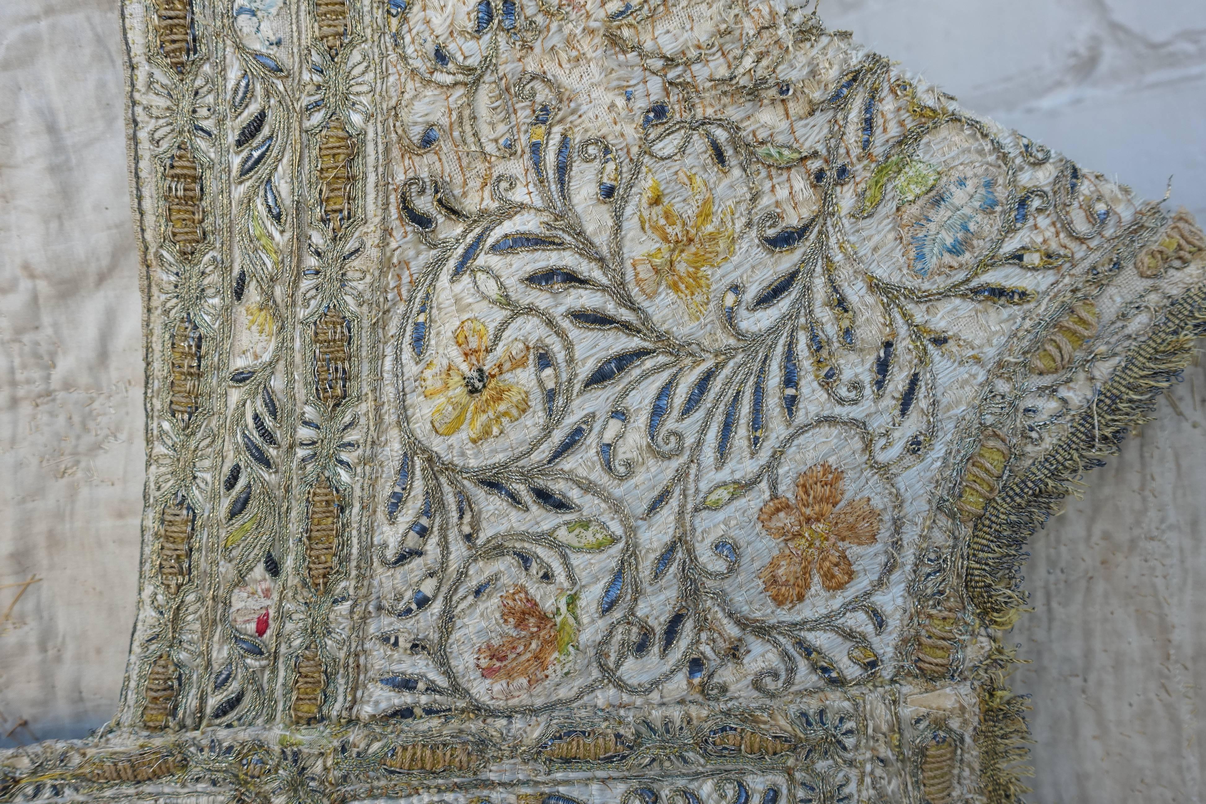 18th Century and Earlier 18th Century Italian Embroidered Vestment on Iron Stand