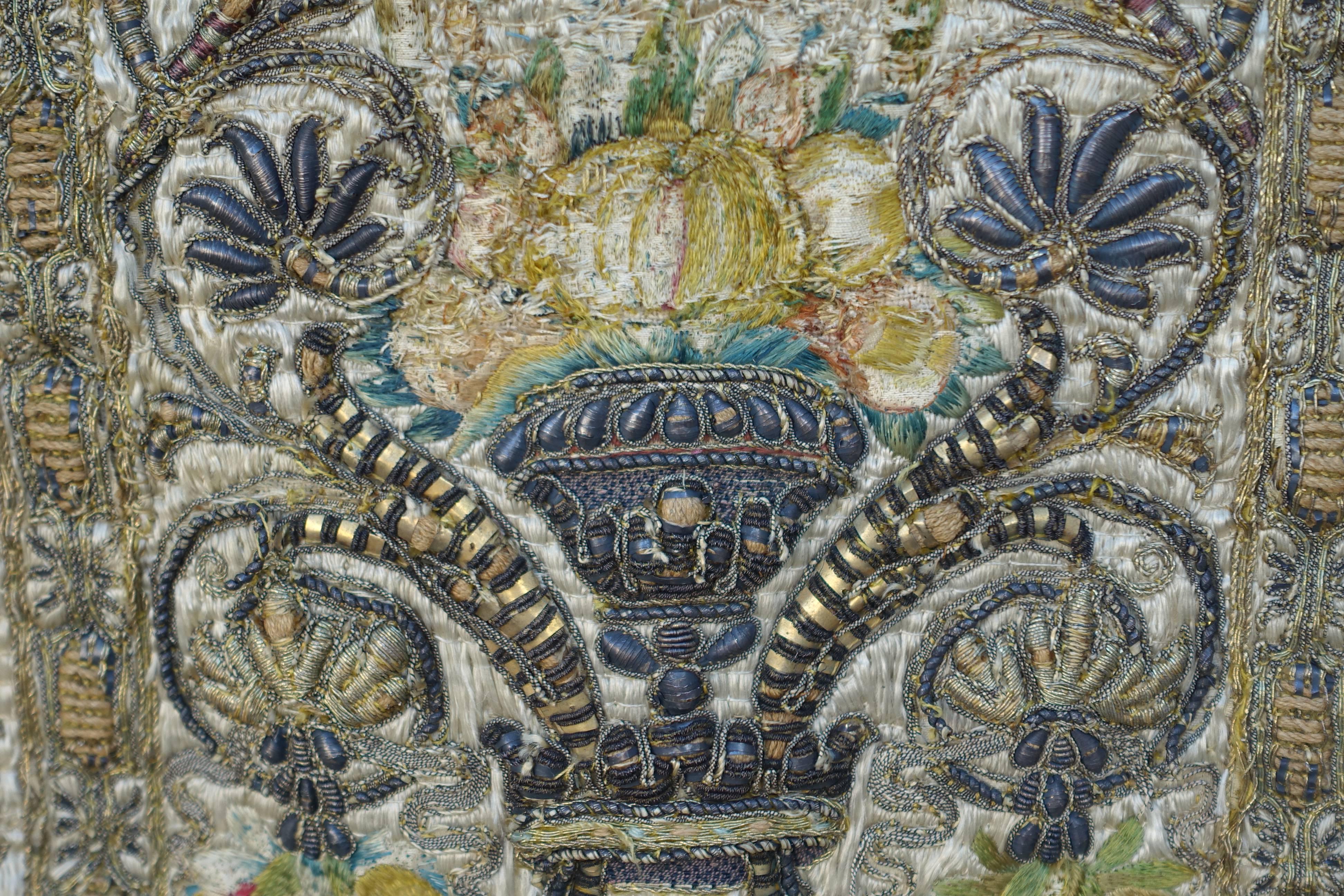 18th Century Italian Embroidered Vestment on Iron Stand 1