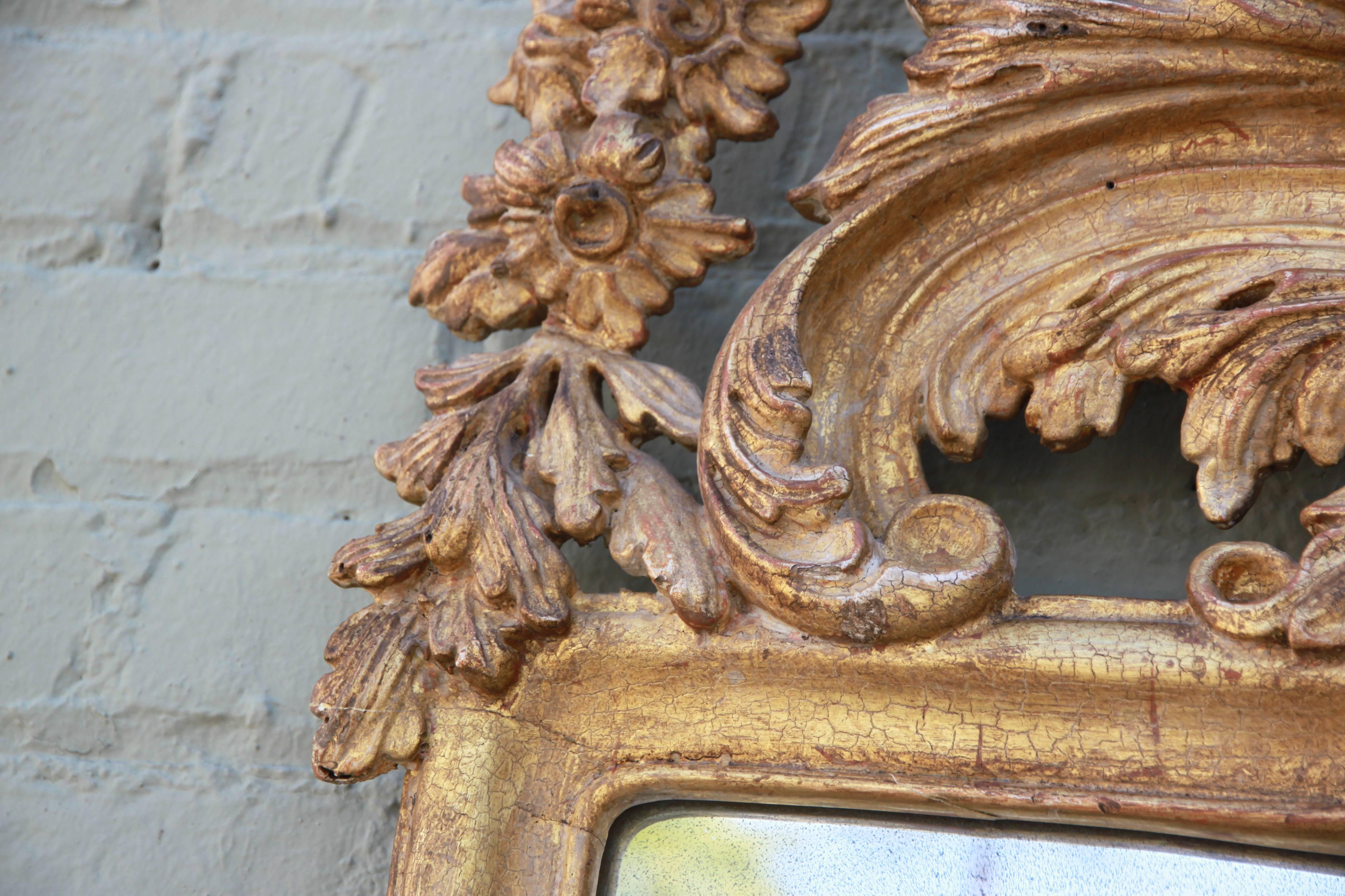 Early 20th Century Pair of Italian Carved Giltwood Mirrors