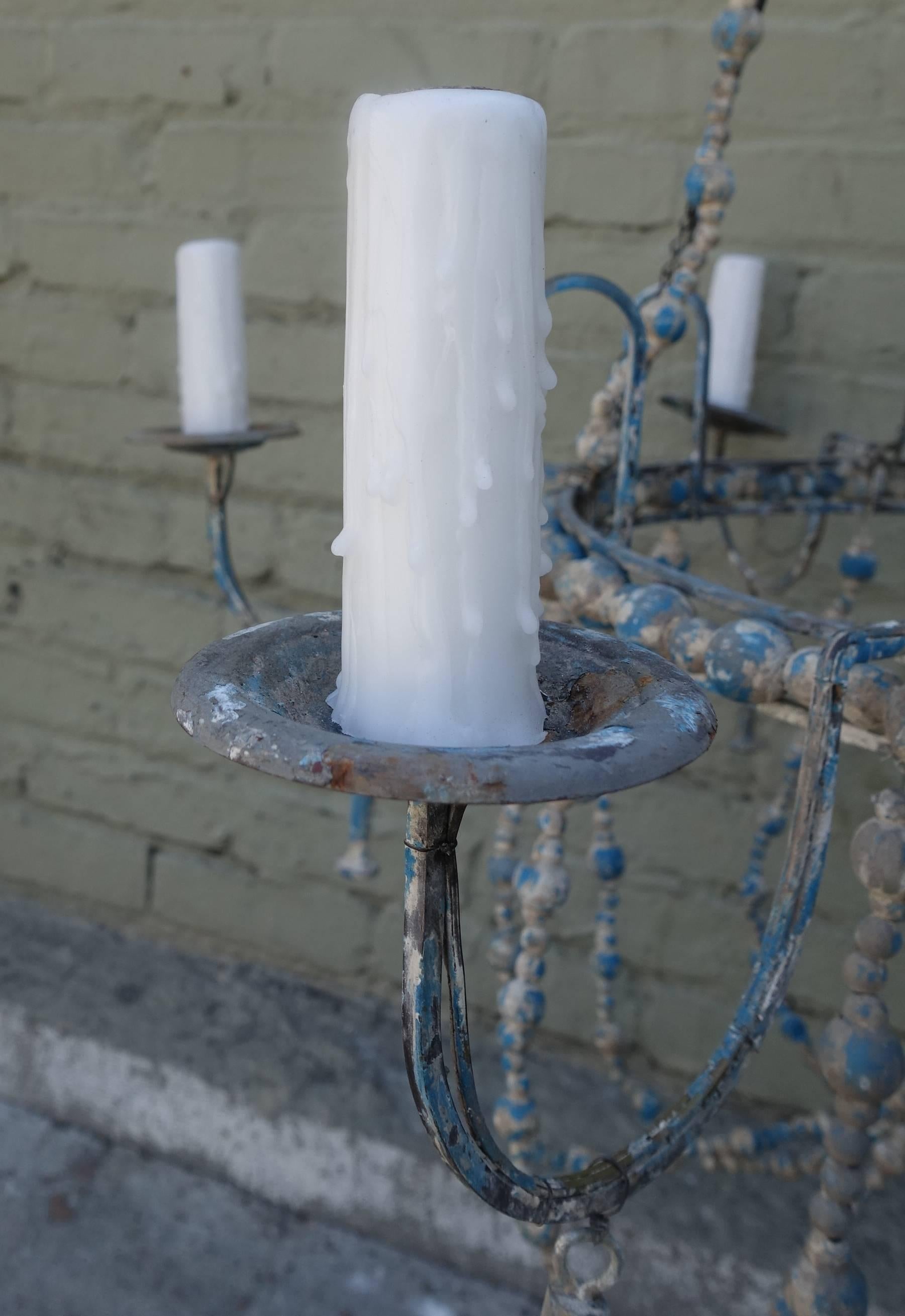 20th Century Italian Painted Beaded Chandelier