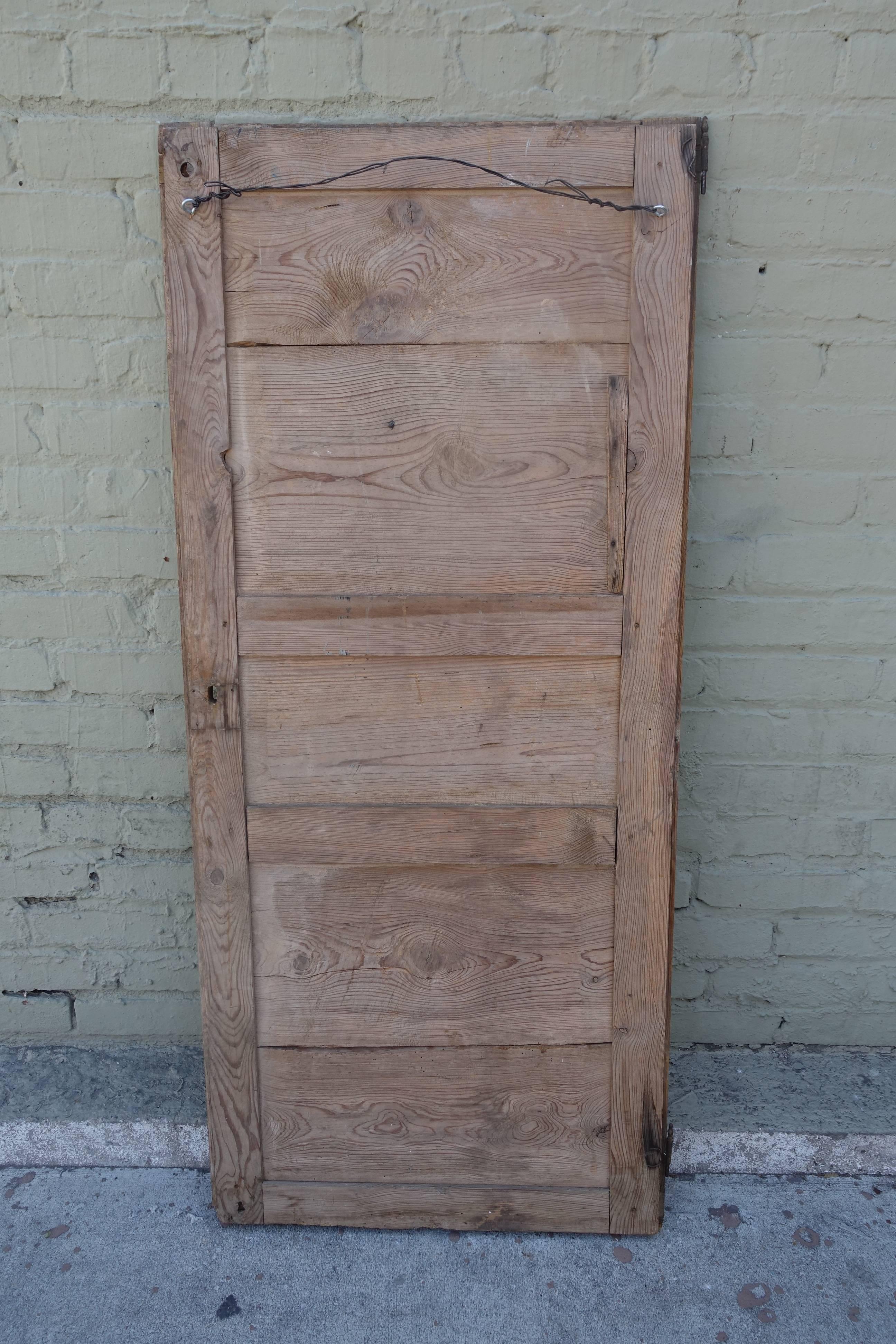 19th Century Italian Painted Door In Distressed Condition In Los Angeles, CA