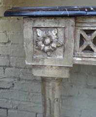 Italian Silver Gilt Rams Head Console with Marble Top