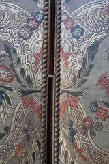 19th Century Embossed Three-Panel Leather Screen