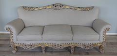 19th Century French Carved Giltwood Sofa