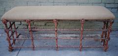 18th Century Spanish Painted Wrought Iron Bench