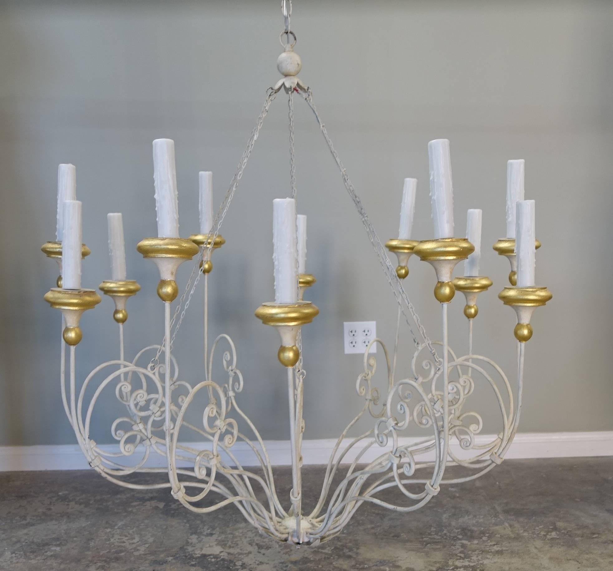 Twelve-Arm Rivoli Chandelier by Niermann Weeks In Excellent Condition In Los Angeles, CA