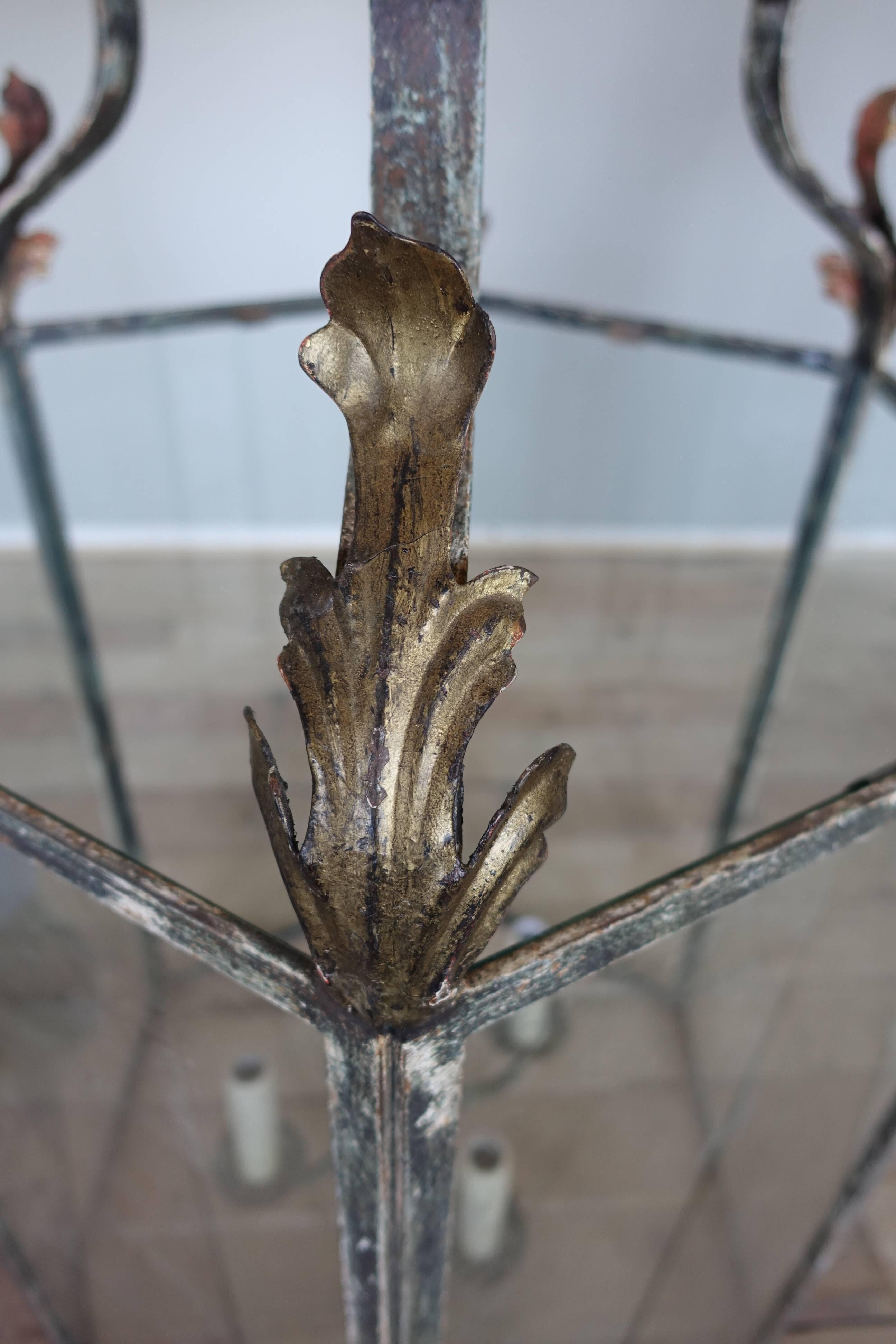 Monumental Wrought Iron Italian Lantern In Excellent Condition In Los Angeles, CA