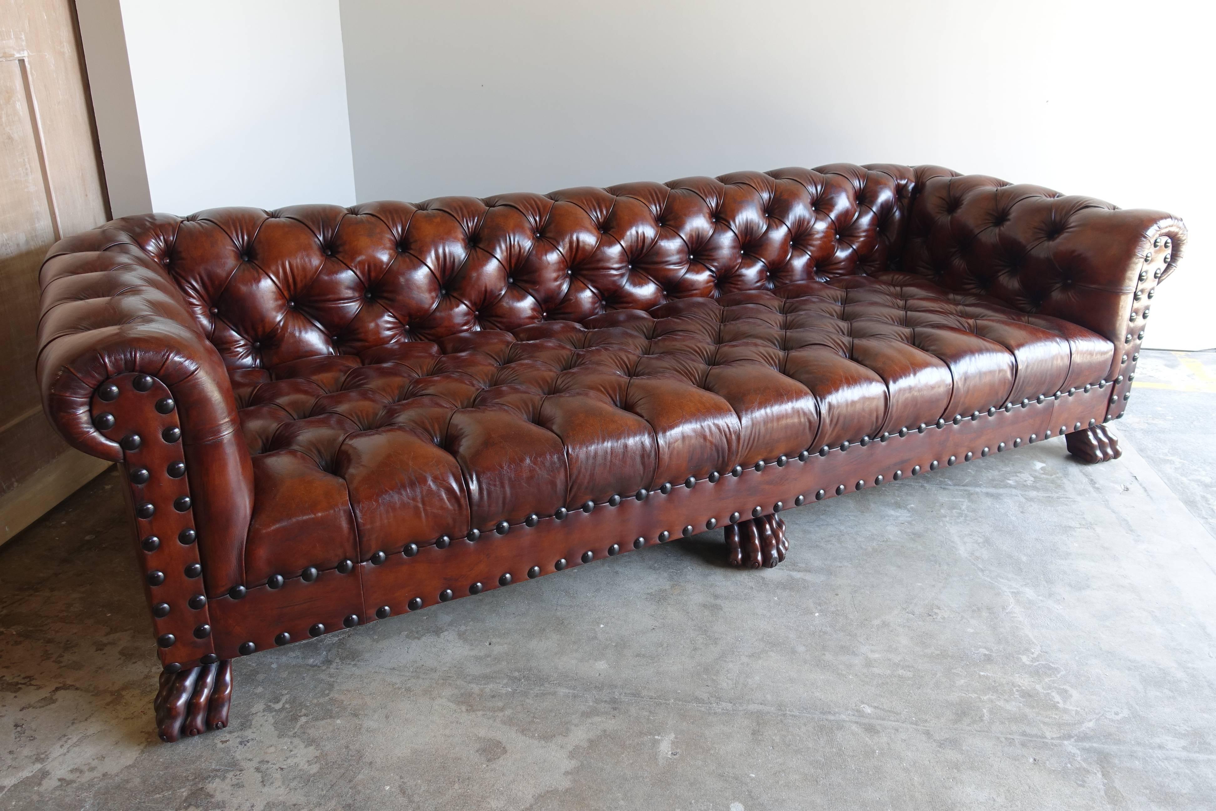 leather sofa with rivets
