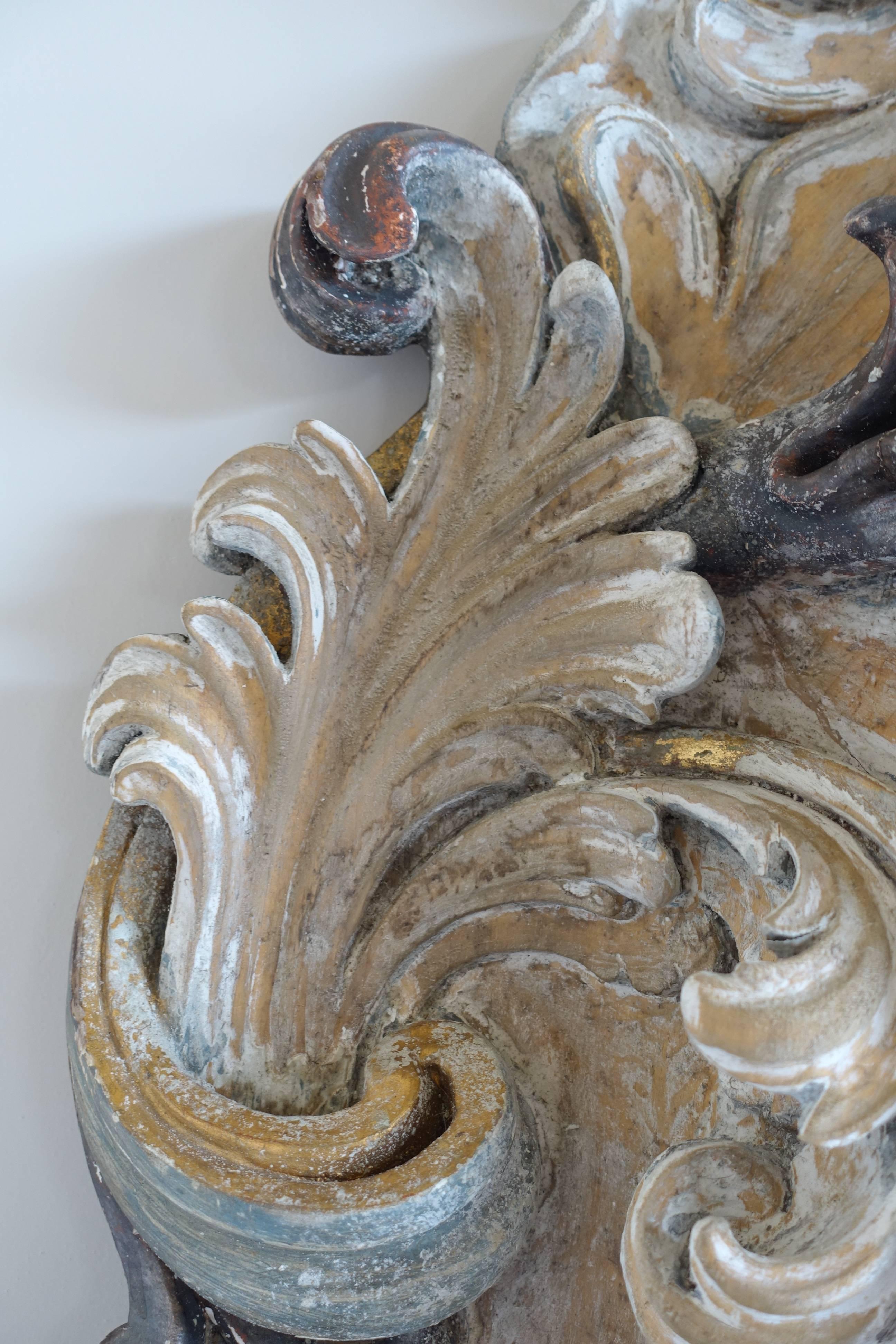 Gilt Italian Rococo Style Carved Wood Mirror, circa 1930s