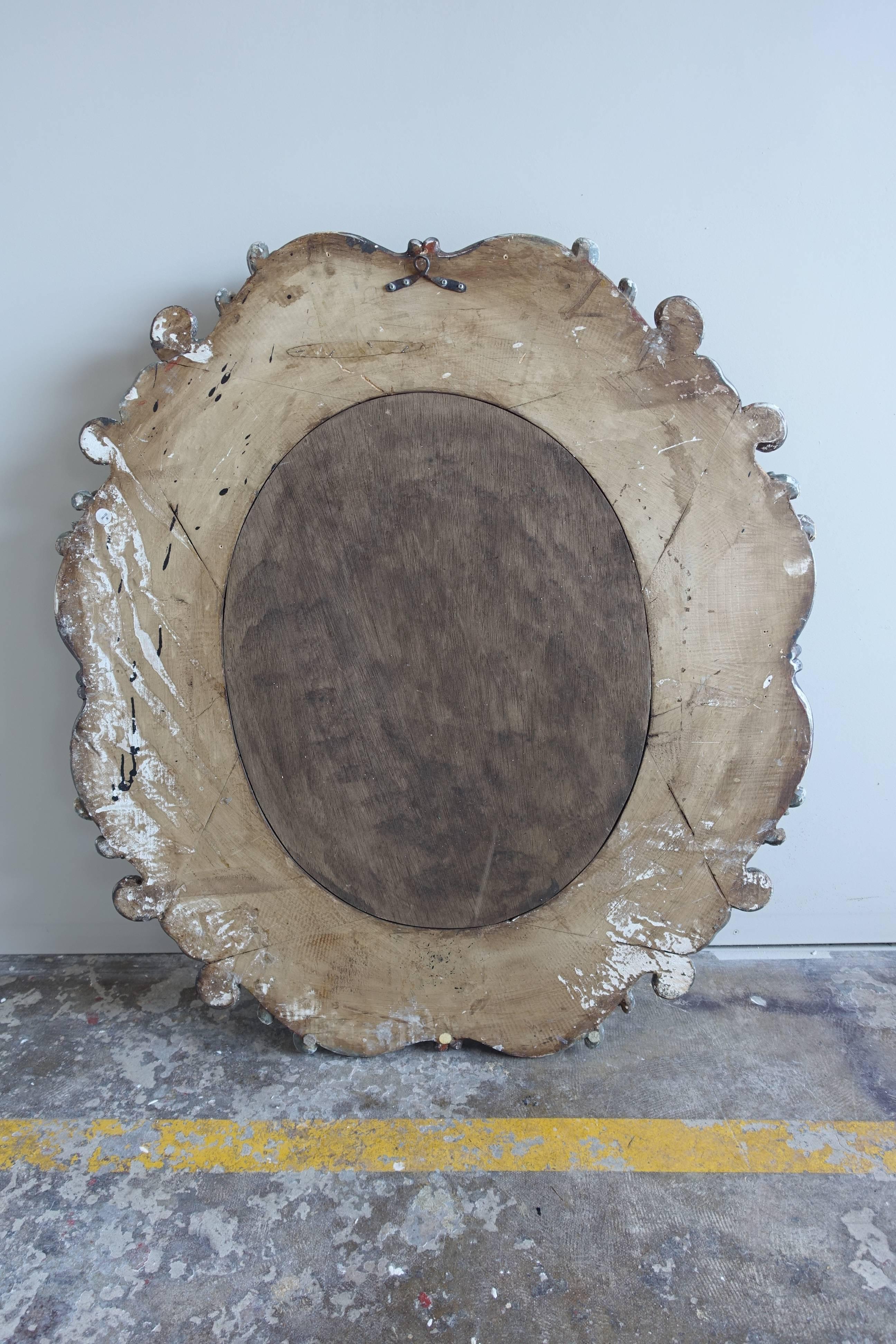 Italian Rococo Style Carved Wood Mirror, circa 1930s 1