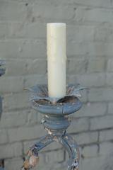 Italian Painted Eight-Light Wood and Iron Chandelier