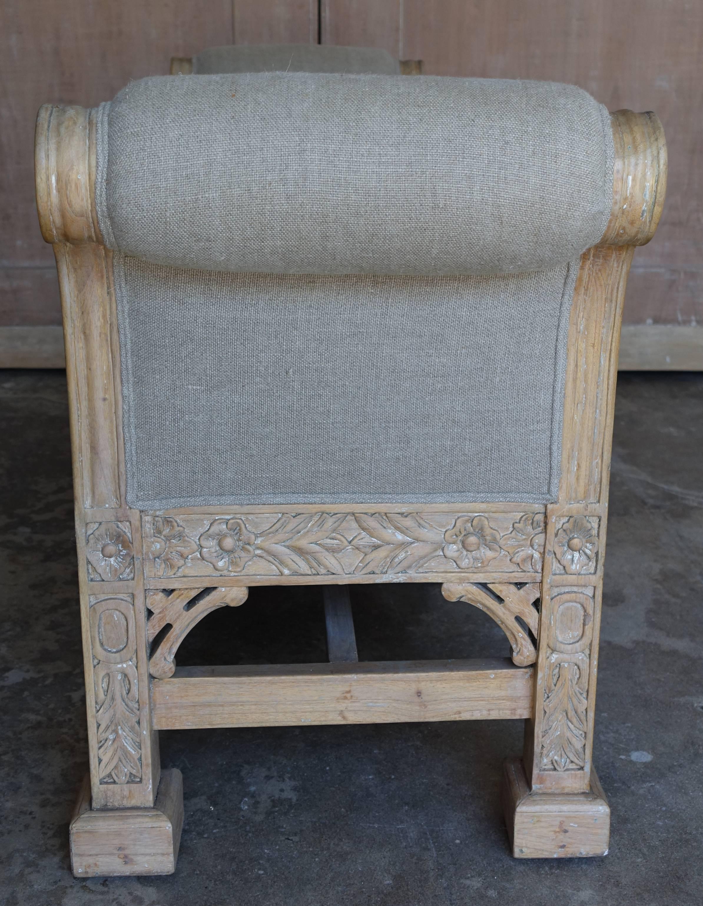 English Chinoiserie Style Six-Legged Bench 1