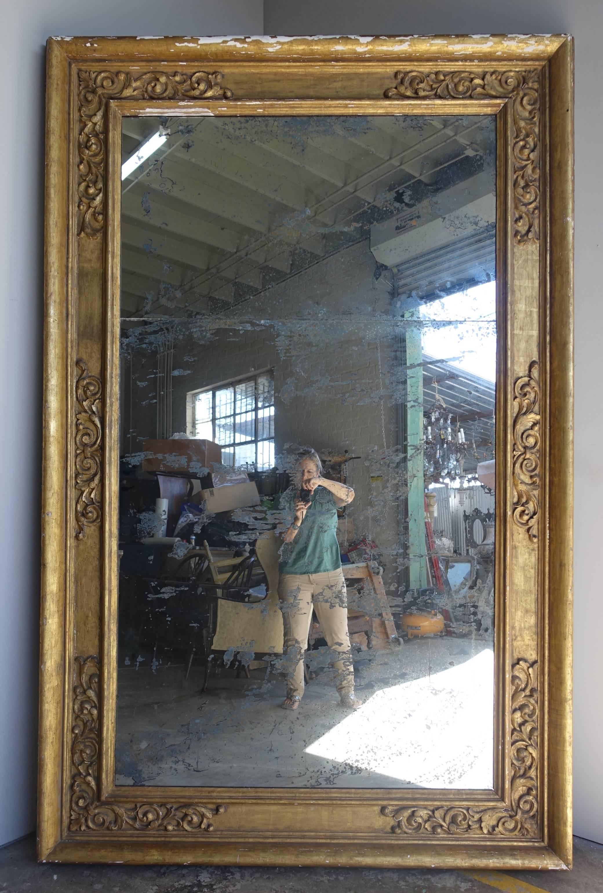 Renaissance Pair of 19th Century Italian Giltwood Mirrors
