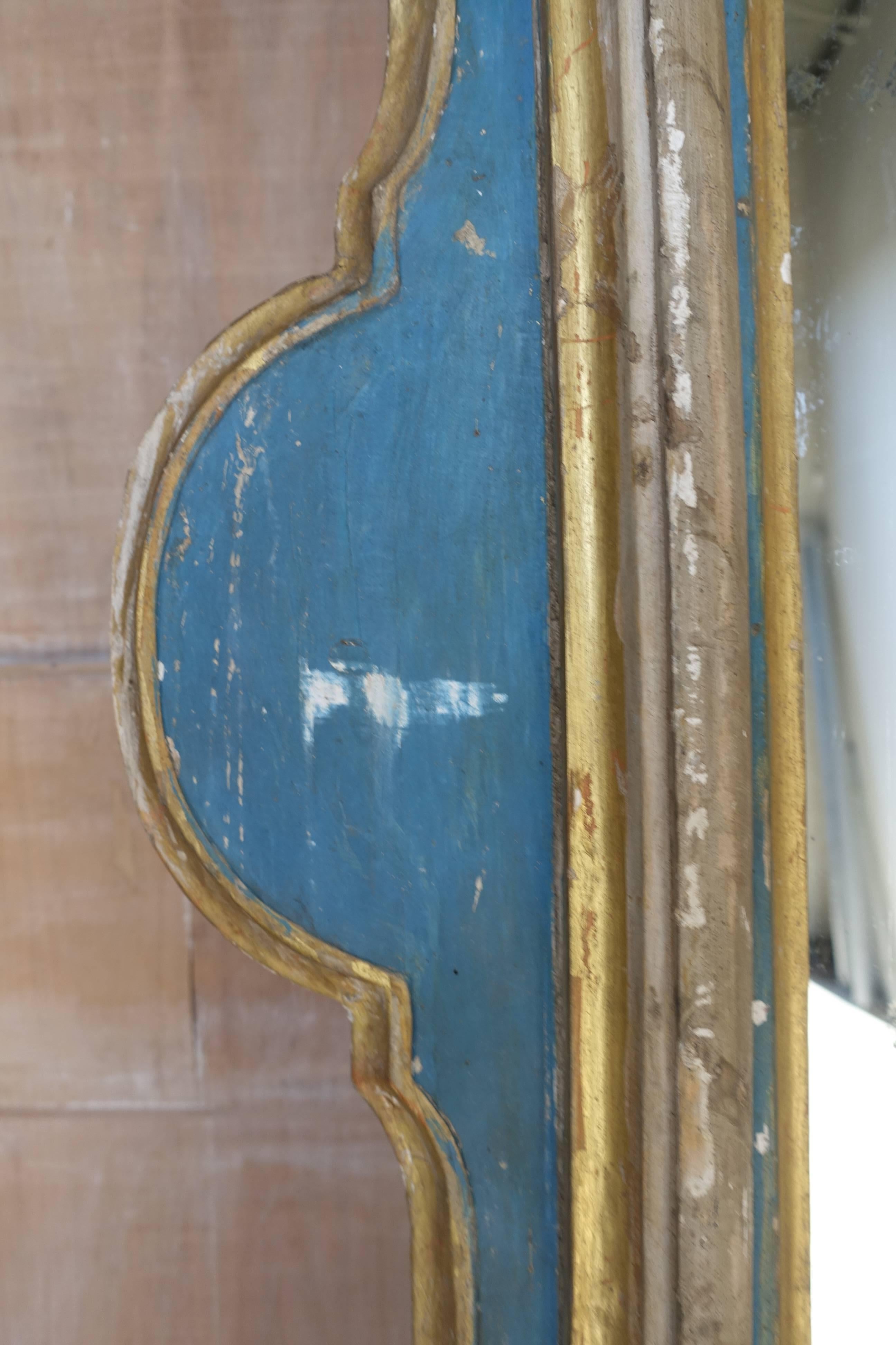 Renaissance Pair of 19th Century Monumental Spanish Painted Mirrors