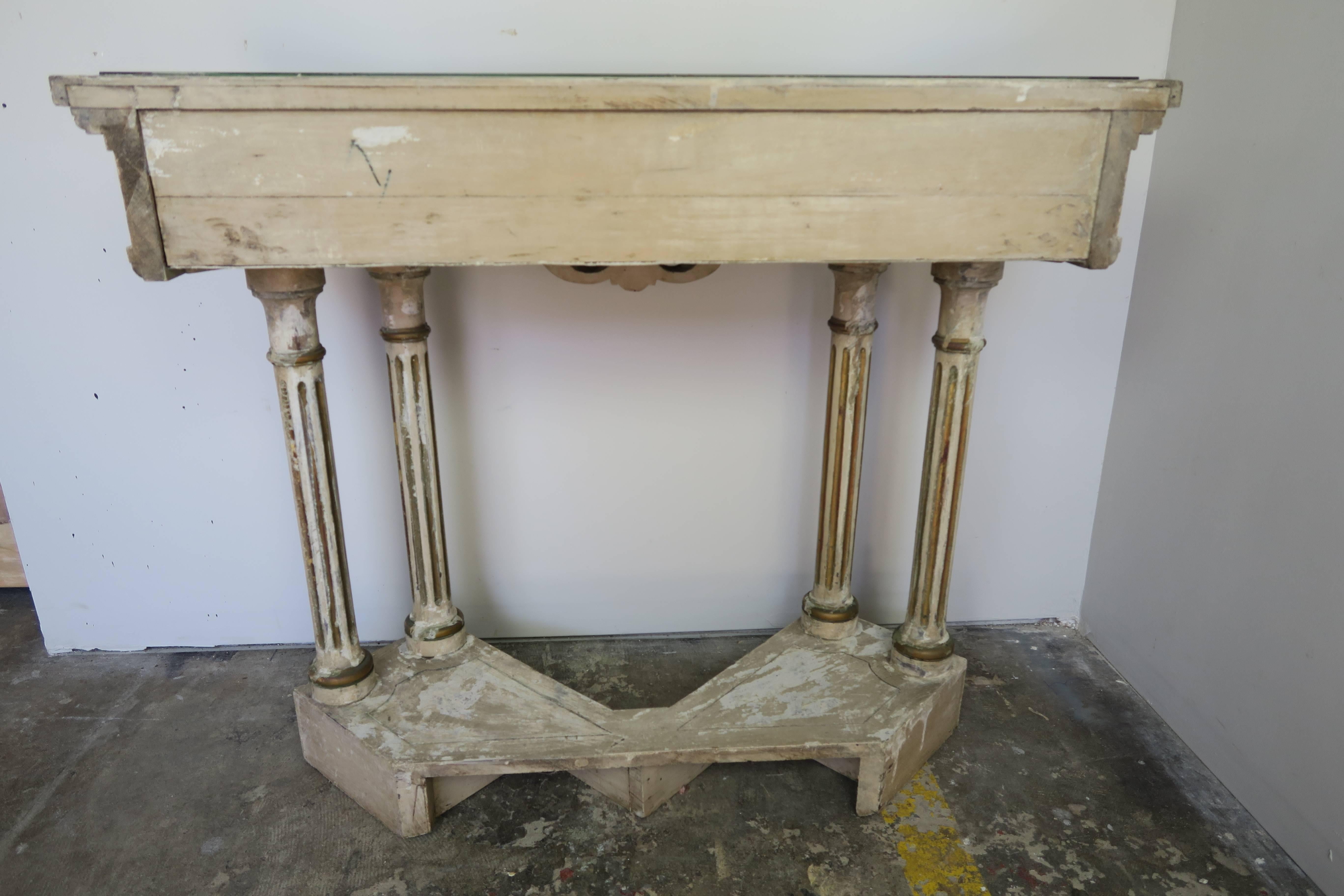 Italian Neoclassical Style Console with Gold Mirrored Top 3