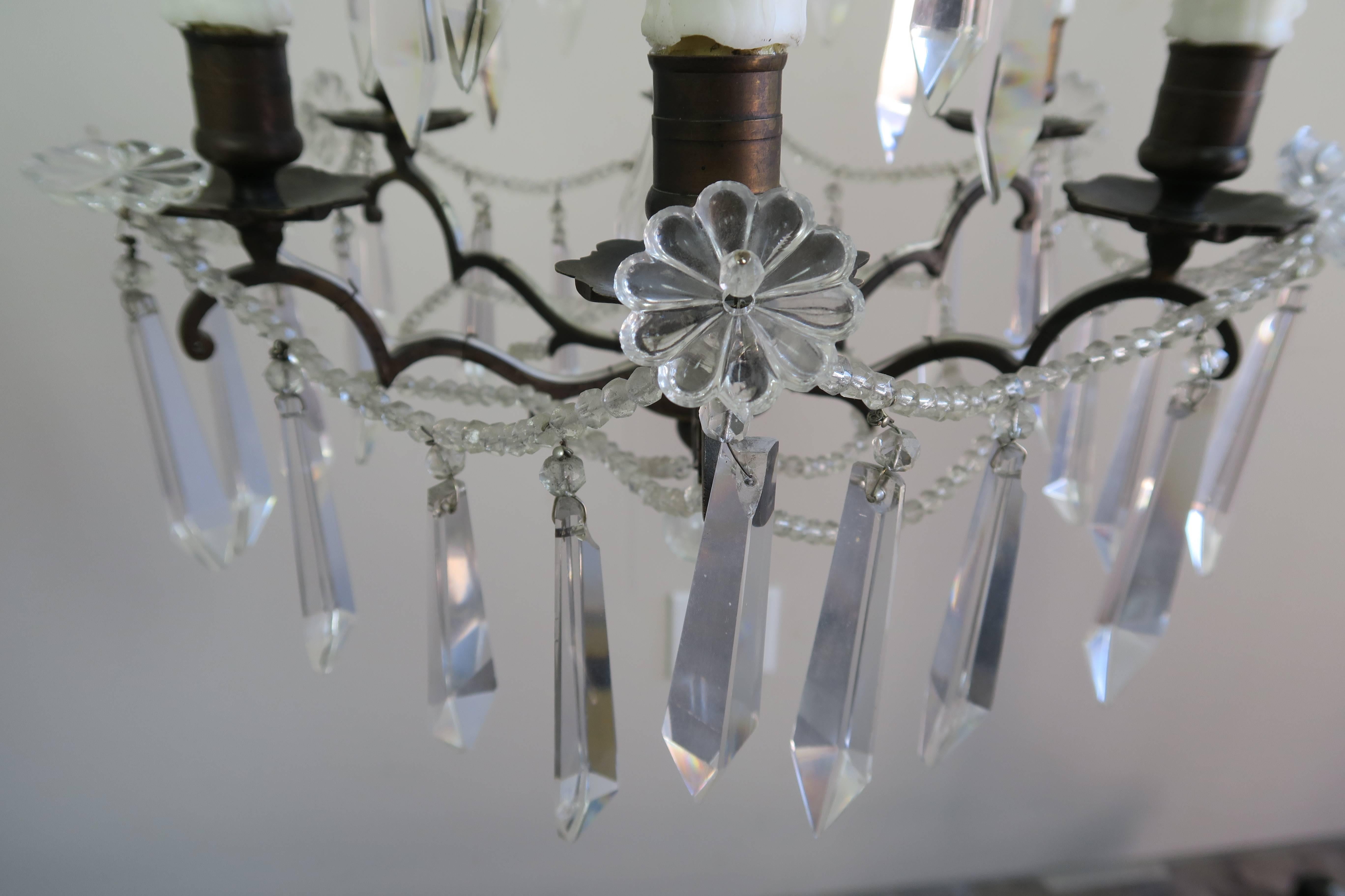 Mid-20th Century Pair of French Crystal Chandeliers, circa 1930