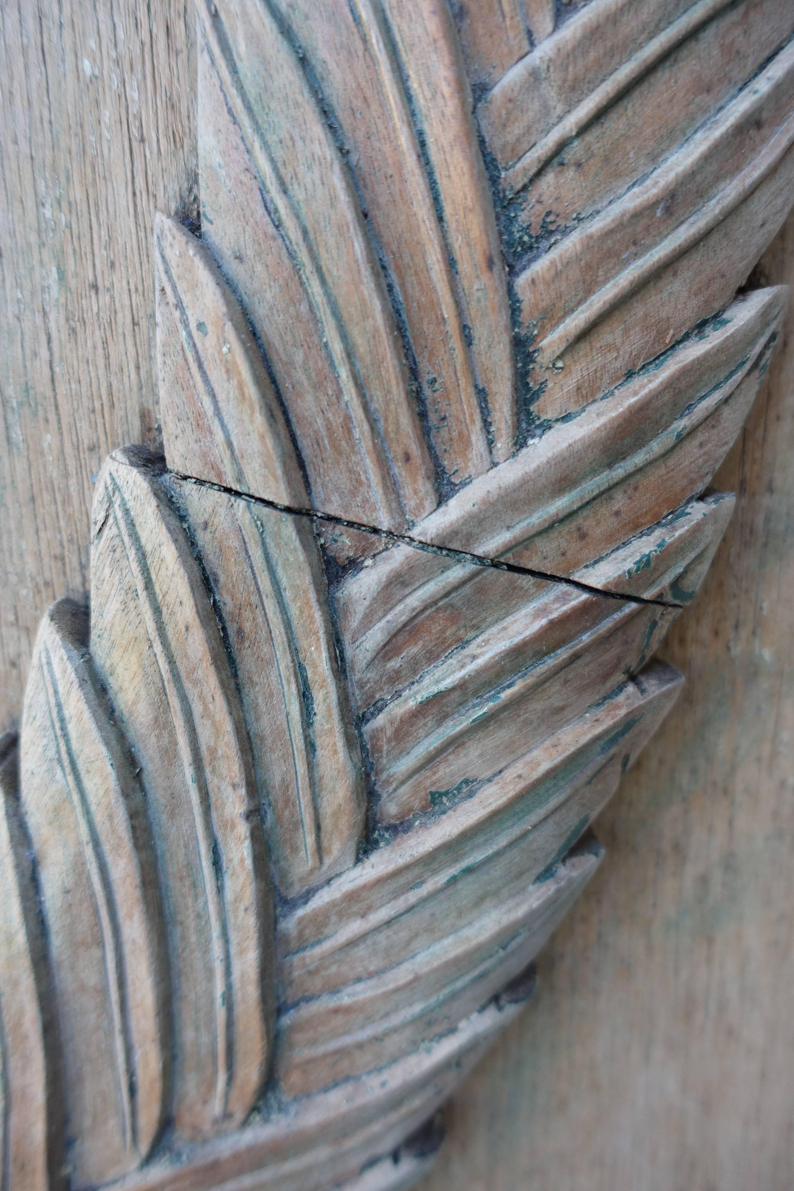 Painted Monumental Carved Wood 