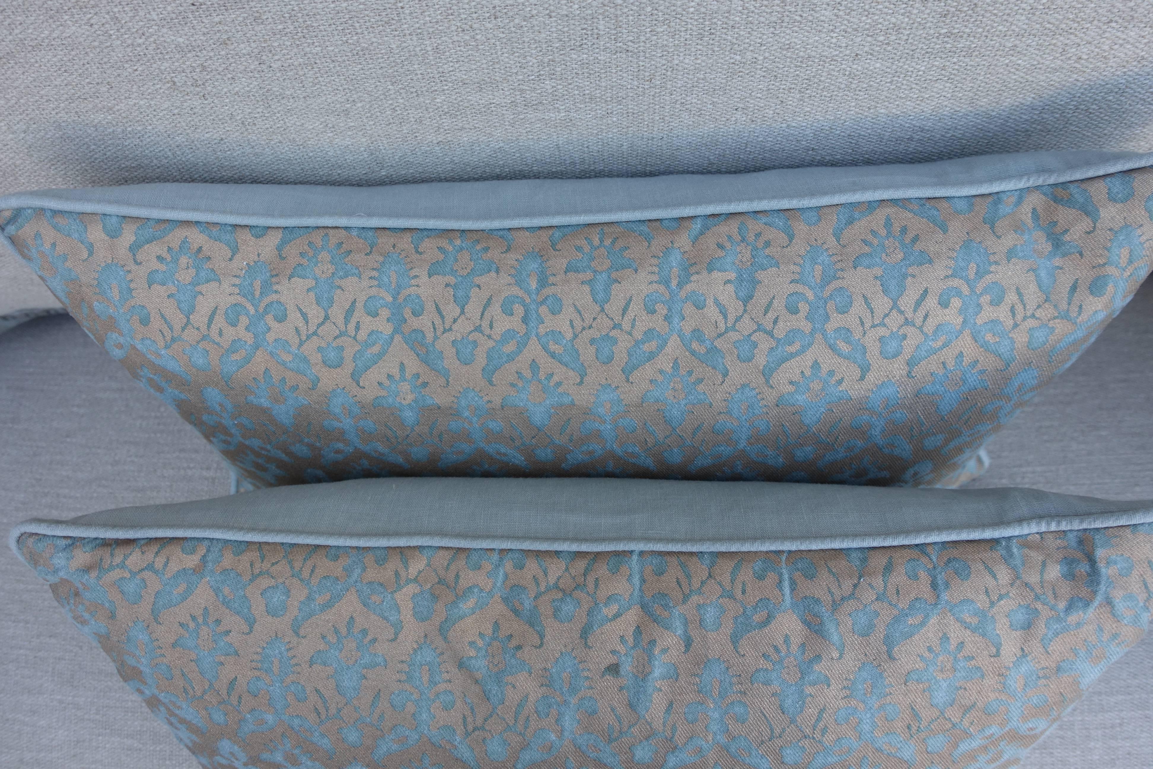 Other Delfino Patterned Aquamarine Pillows, Pair