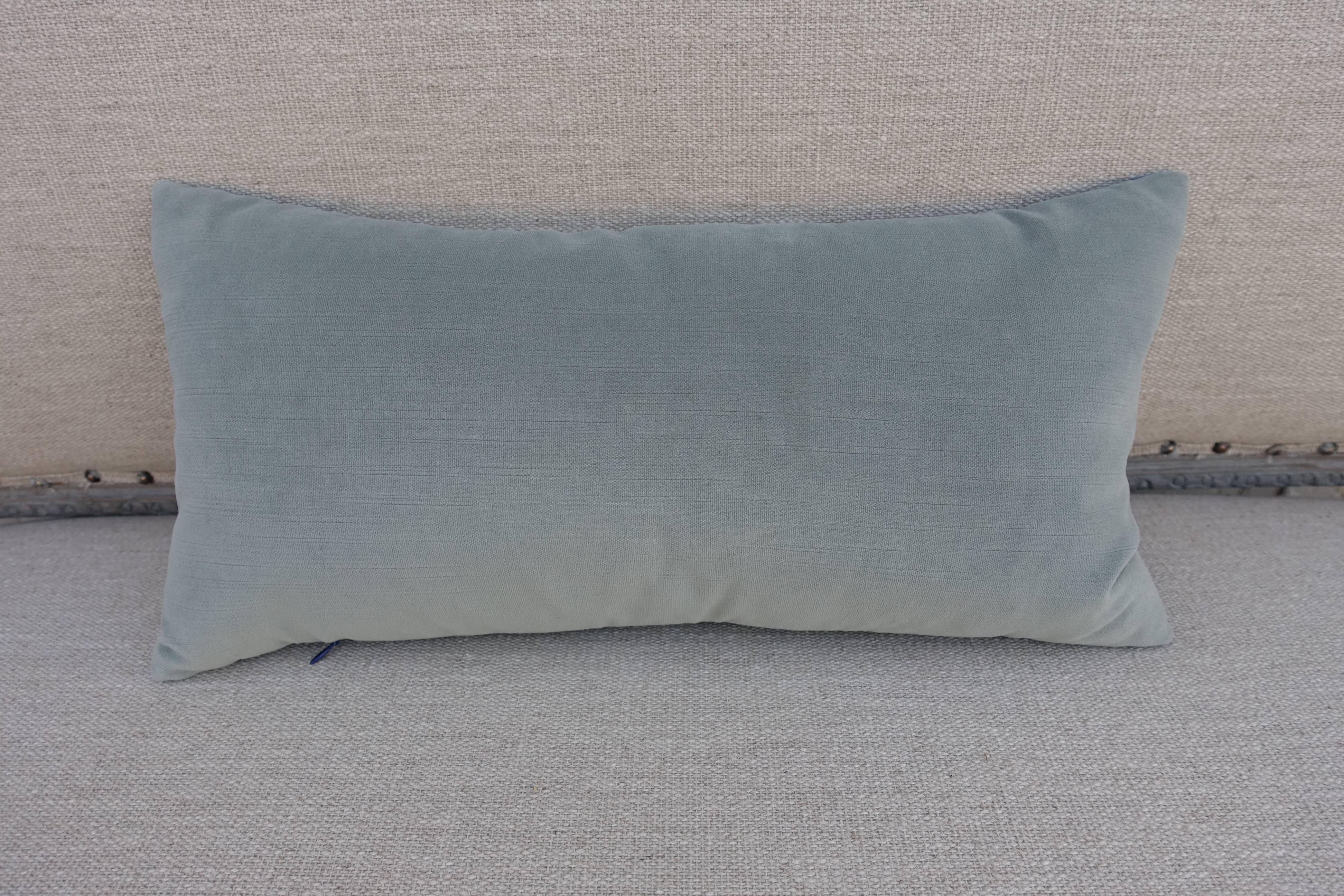 Italian Early Fortuny Textile Pillow with Self Welt