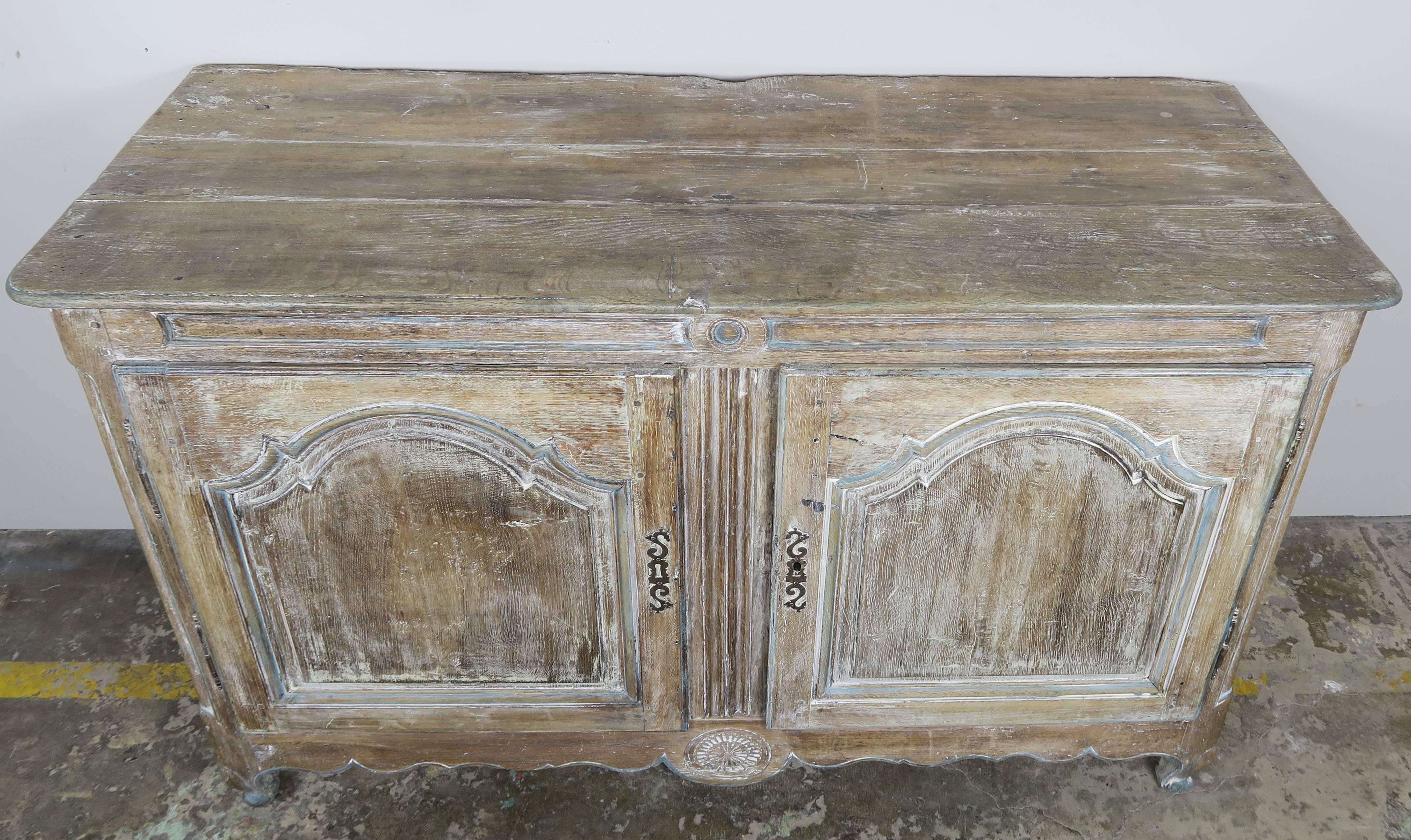 19th Century French Painted Buffet In Distressed Condition In Los Angeles, CA