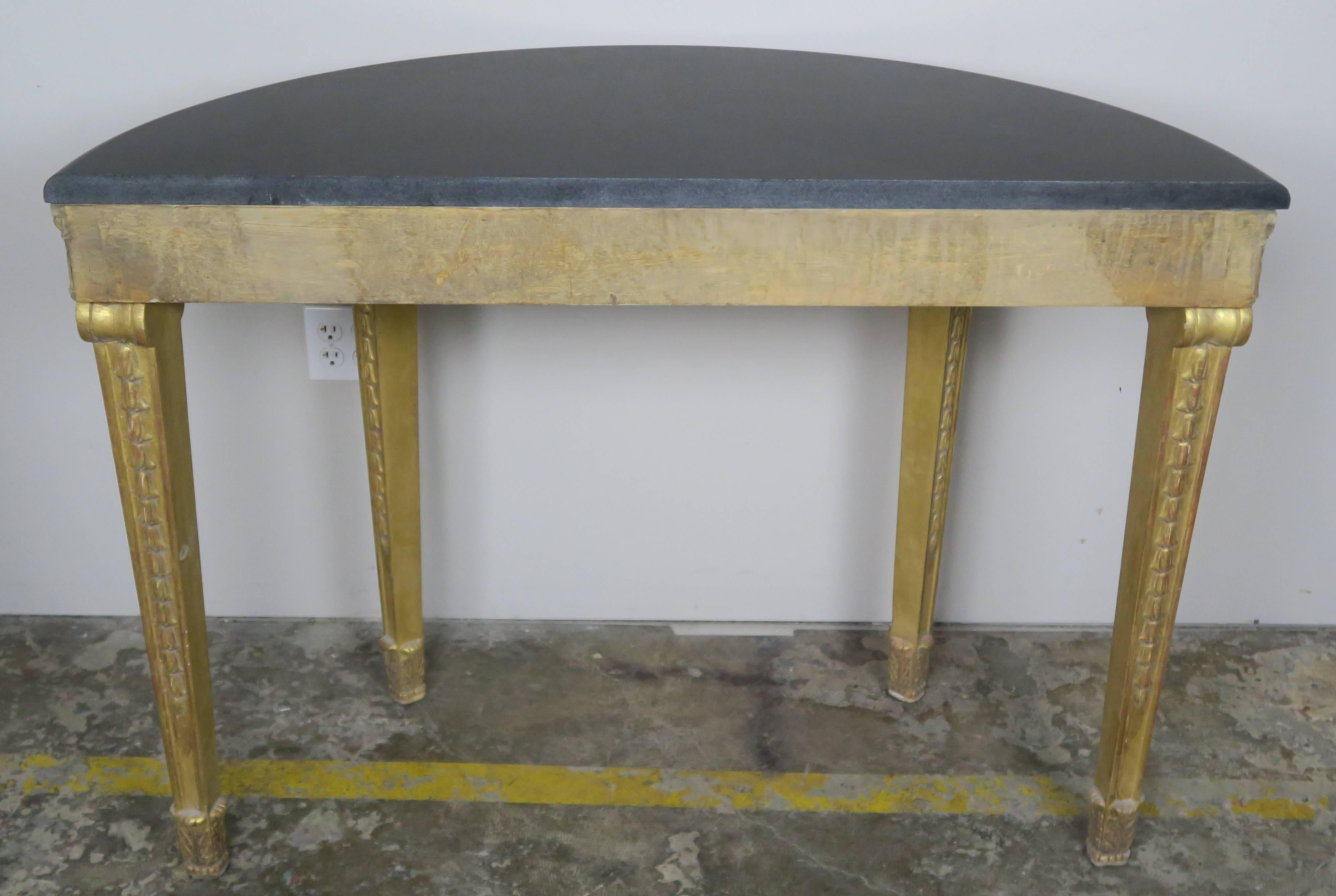 Italian Neoclassical Style Giltwood Console with Stone Top 1