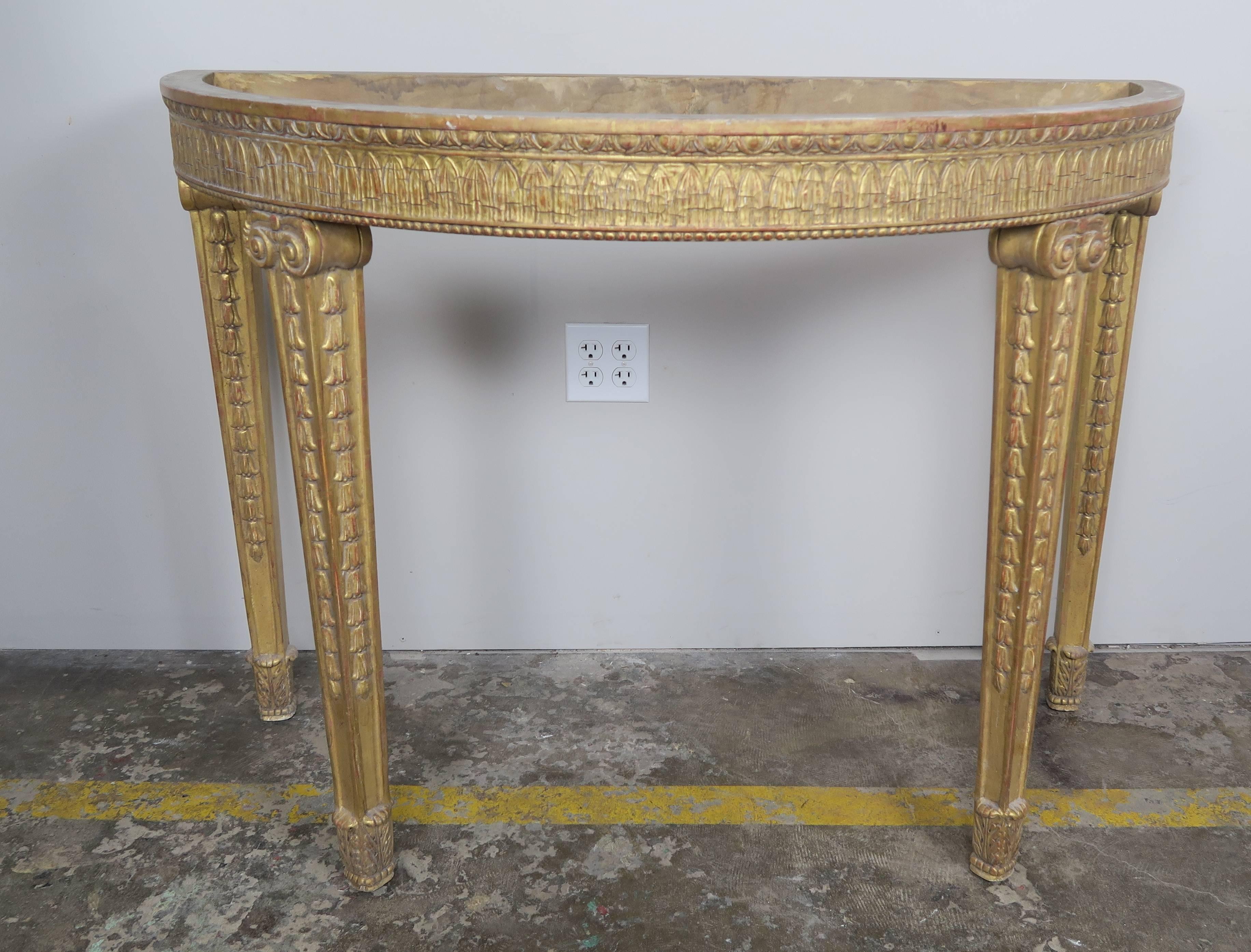 Italian Neoclassical Style Giltwood Console with Stone Top 2