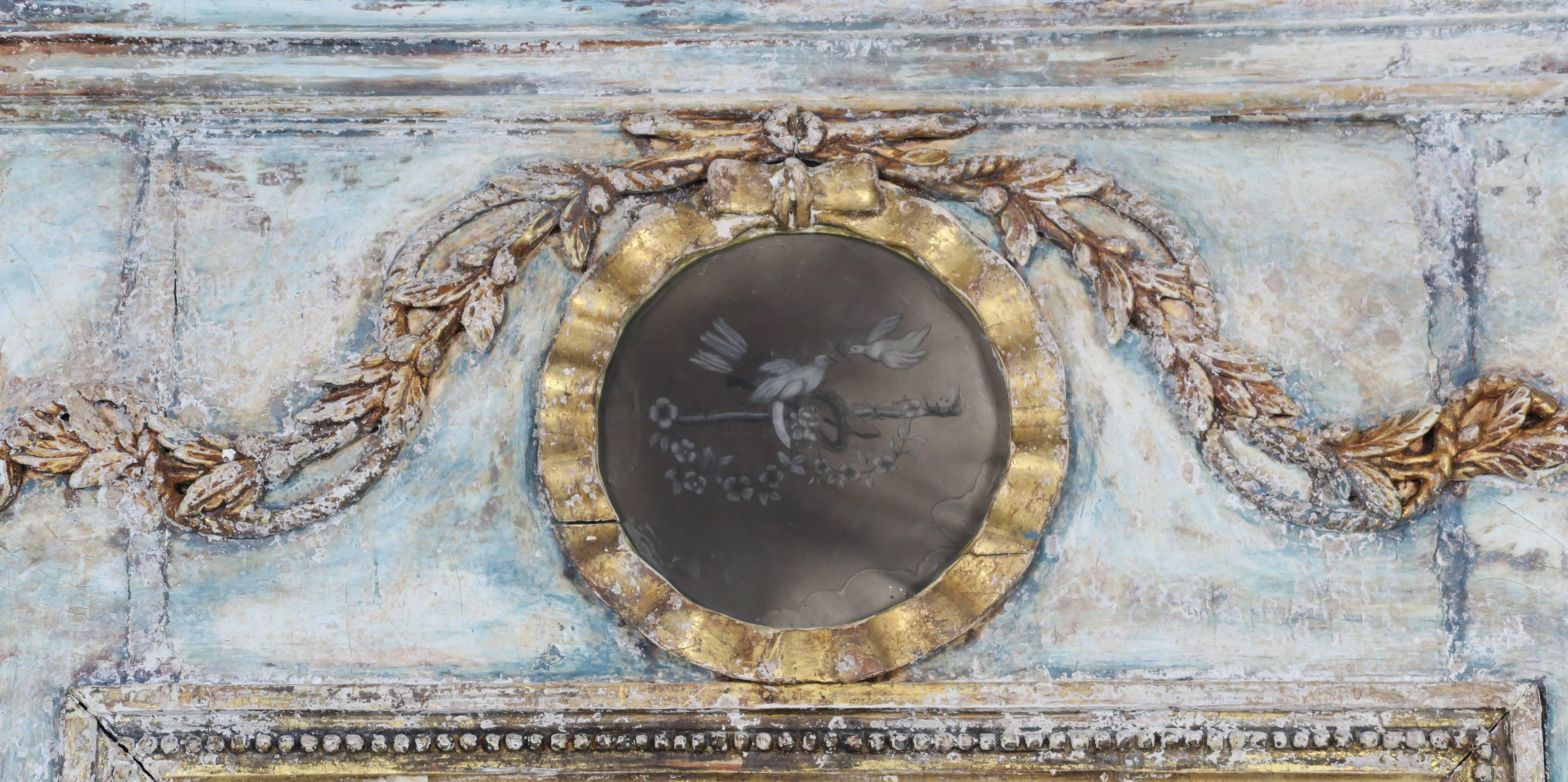 Neoclassical 19th Century French Painted Louis XVI Style Trumeau