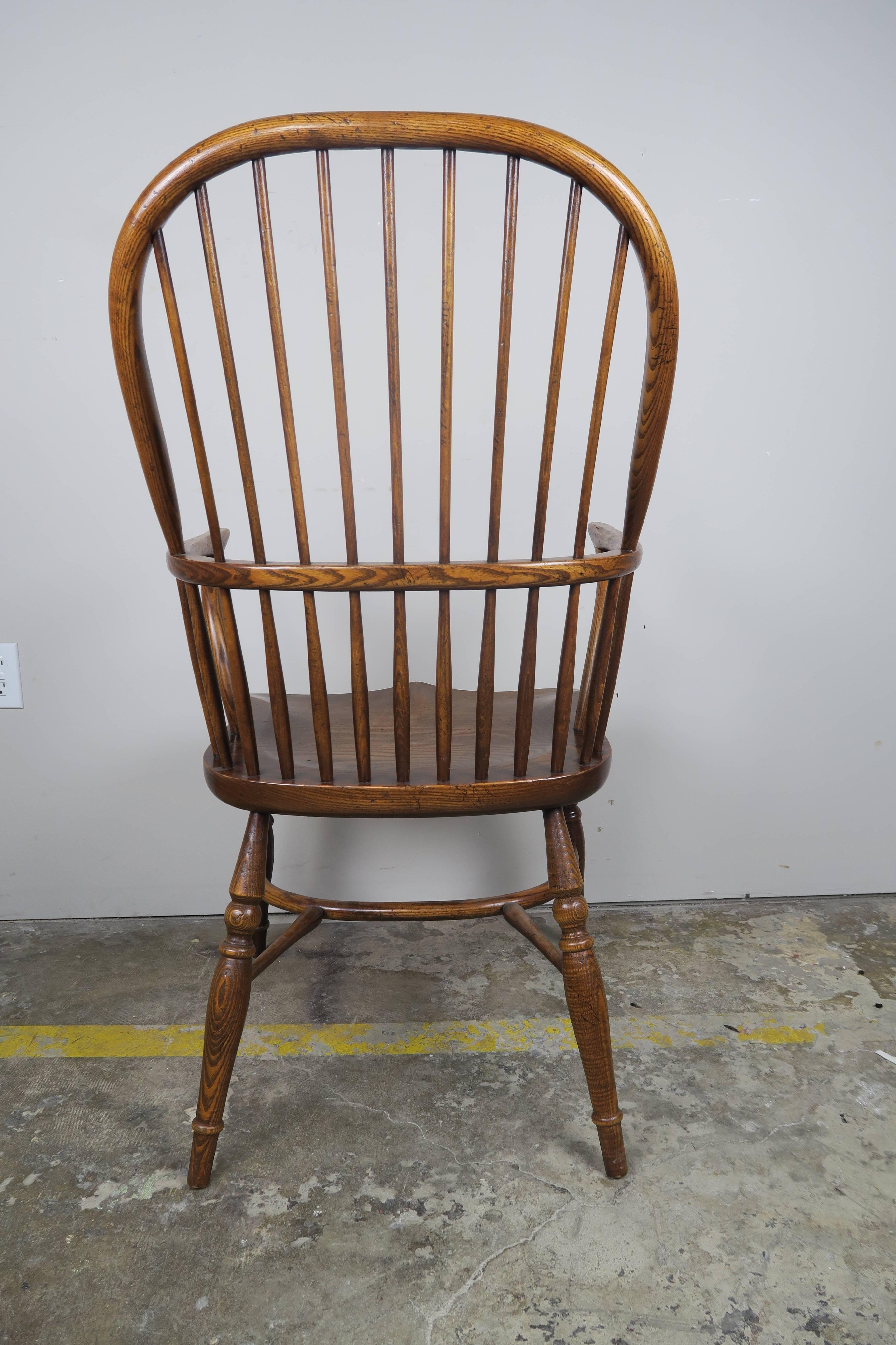 Set of Eight Elm Windsor Armchairs In Excellent Condition In Los Angeles, CA