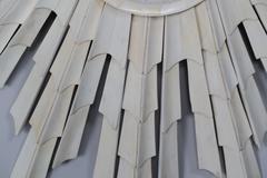 Italian Bone Sunburst Mirror with Convex Glass