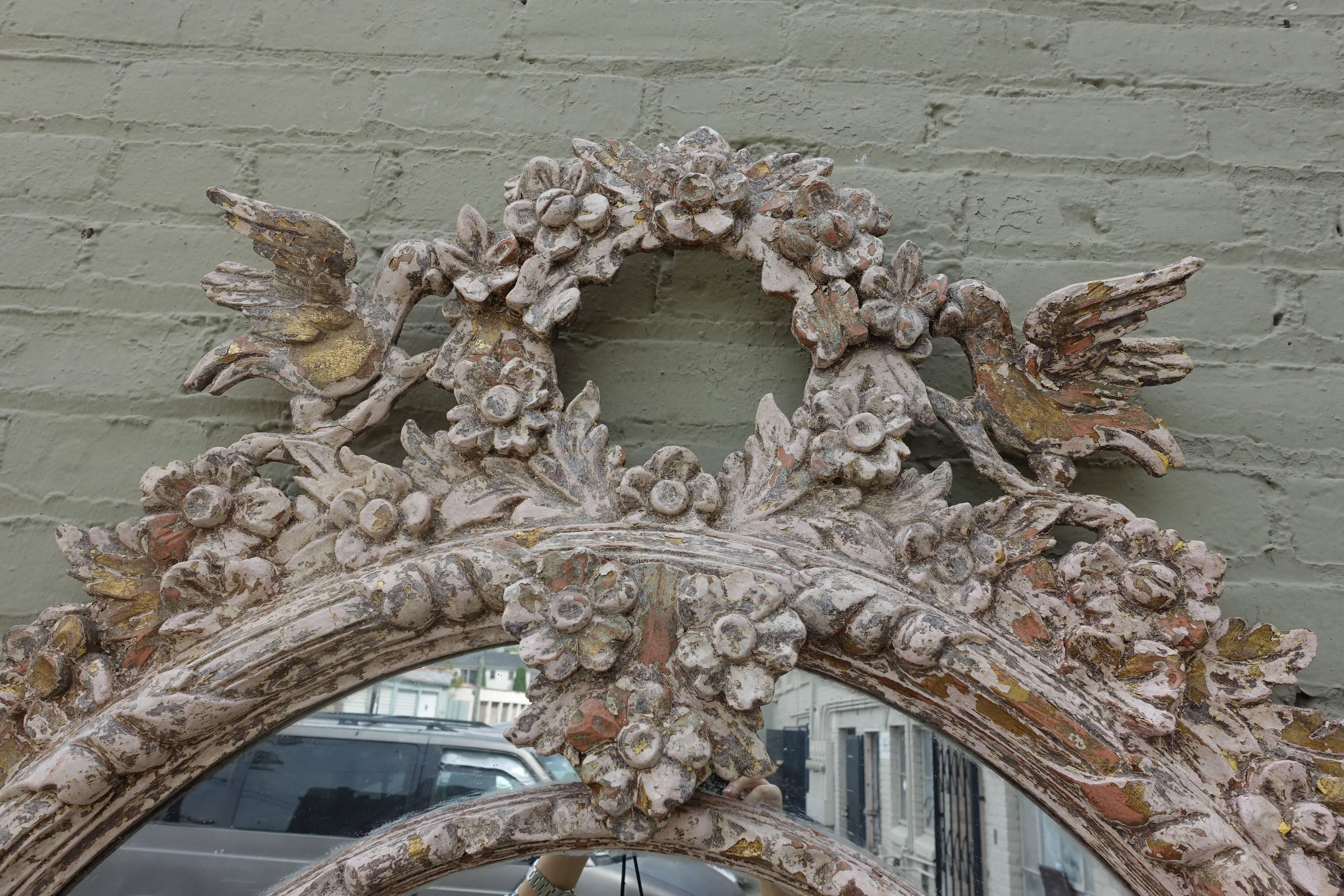 French Louis XV Style Rococo Oval Mirror 2