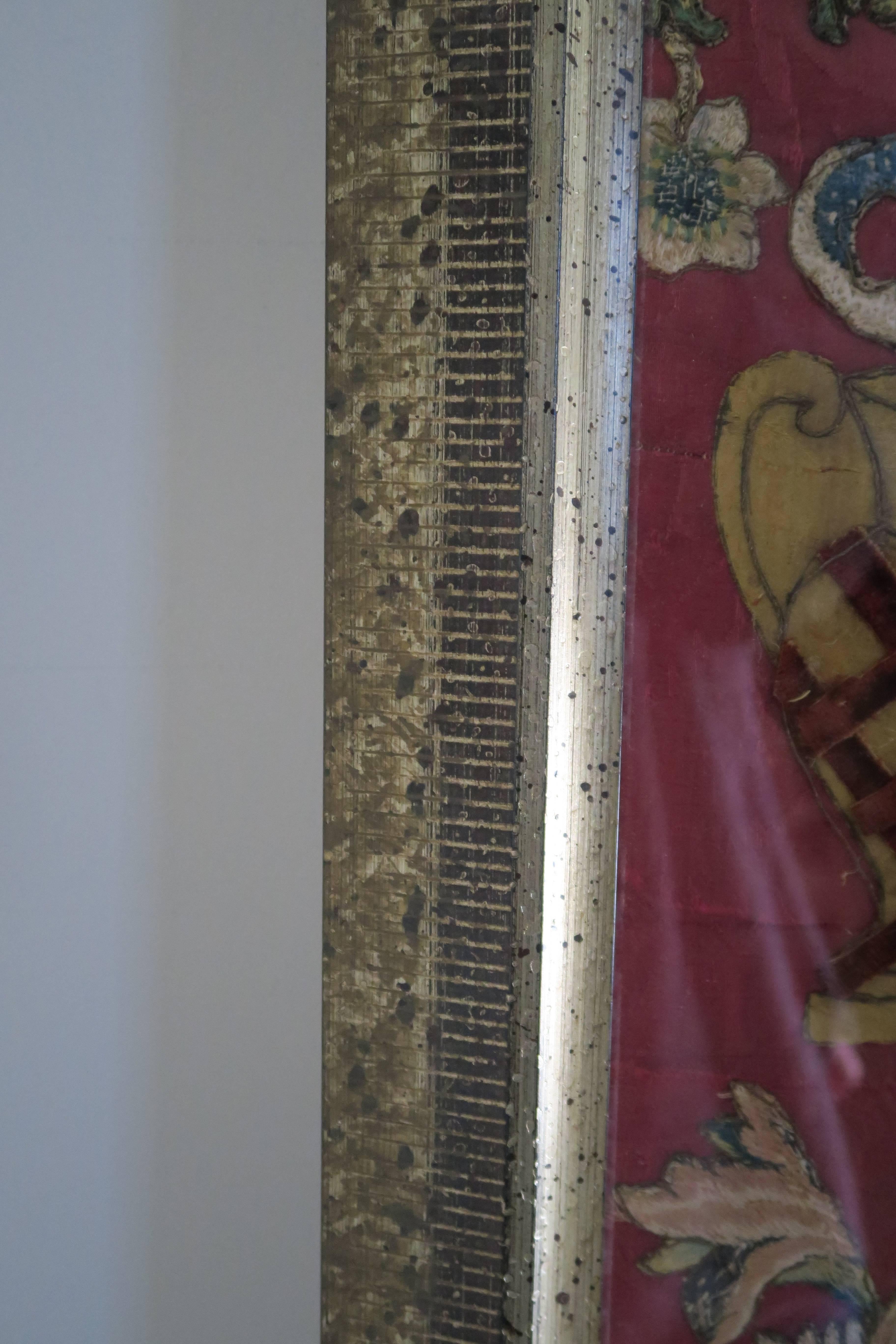17th Century Italian Silk Framed Textile 2