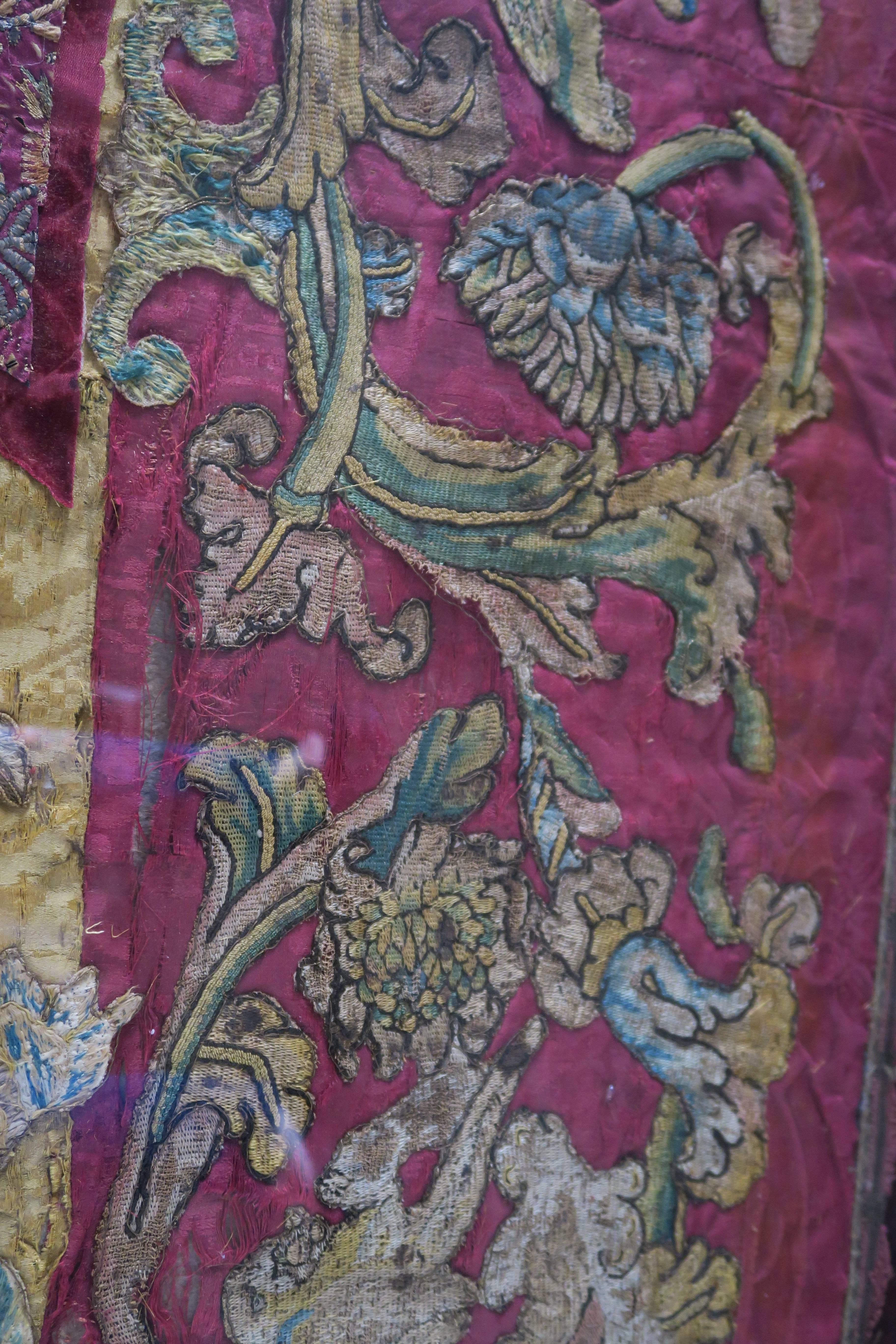 17th Century Italian Silk Framed Textile 1