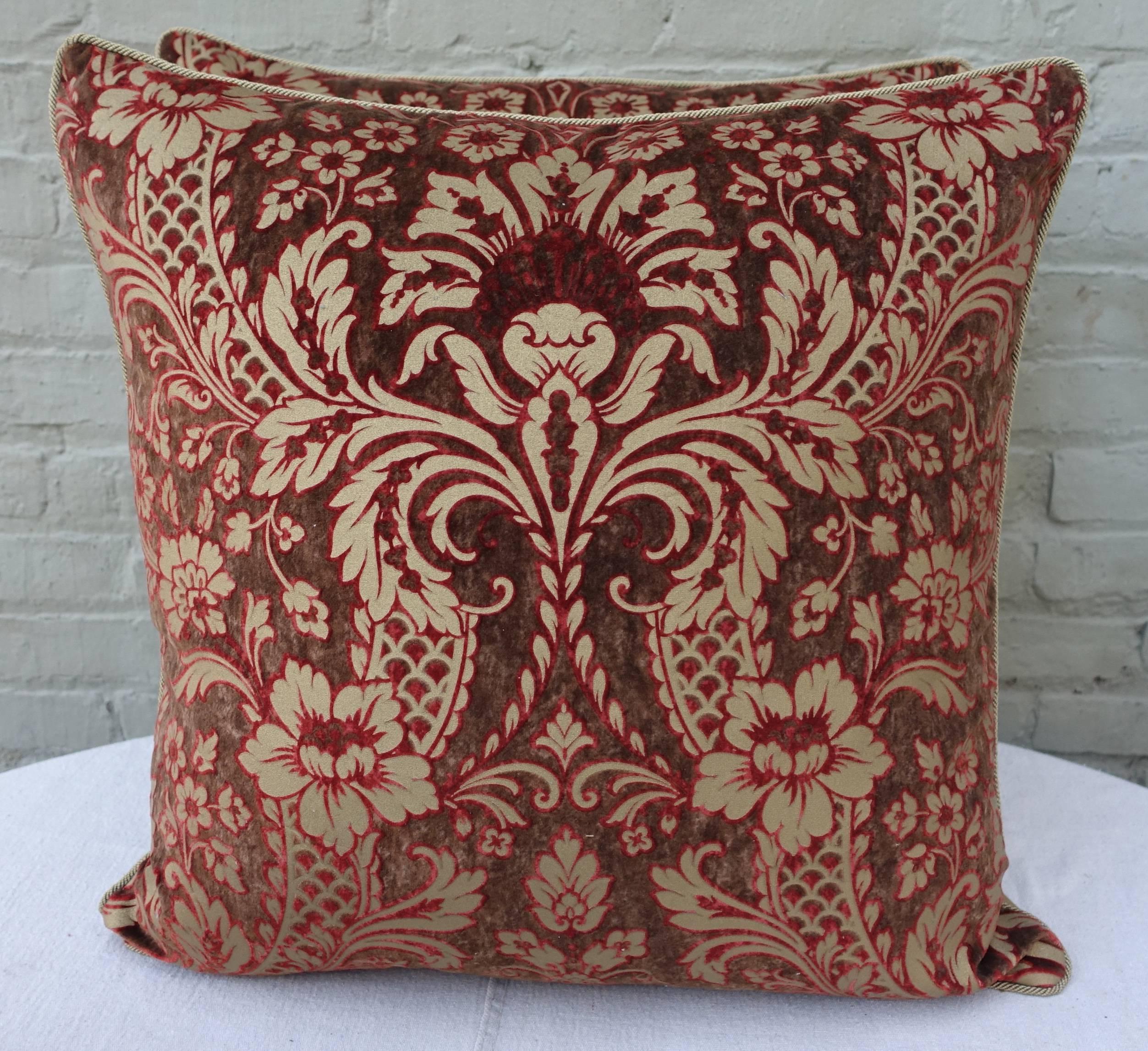Baroque Pair of Cowtan & Tout Volterra Glittered Velvet Pillows