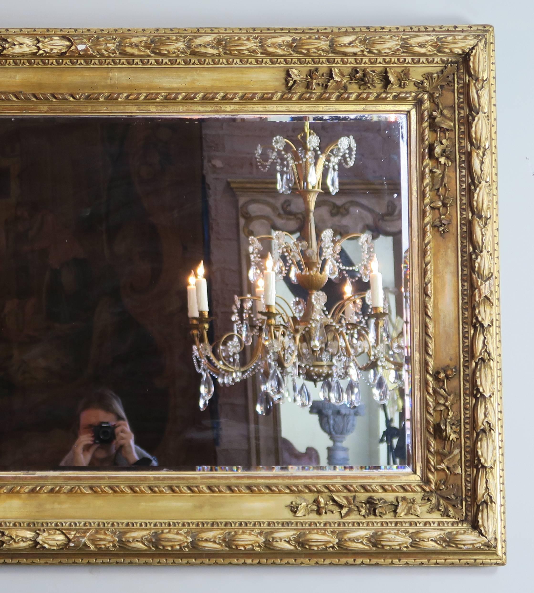 Renaissance 19th Century Italian Gilt Wood Mirror
