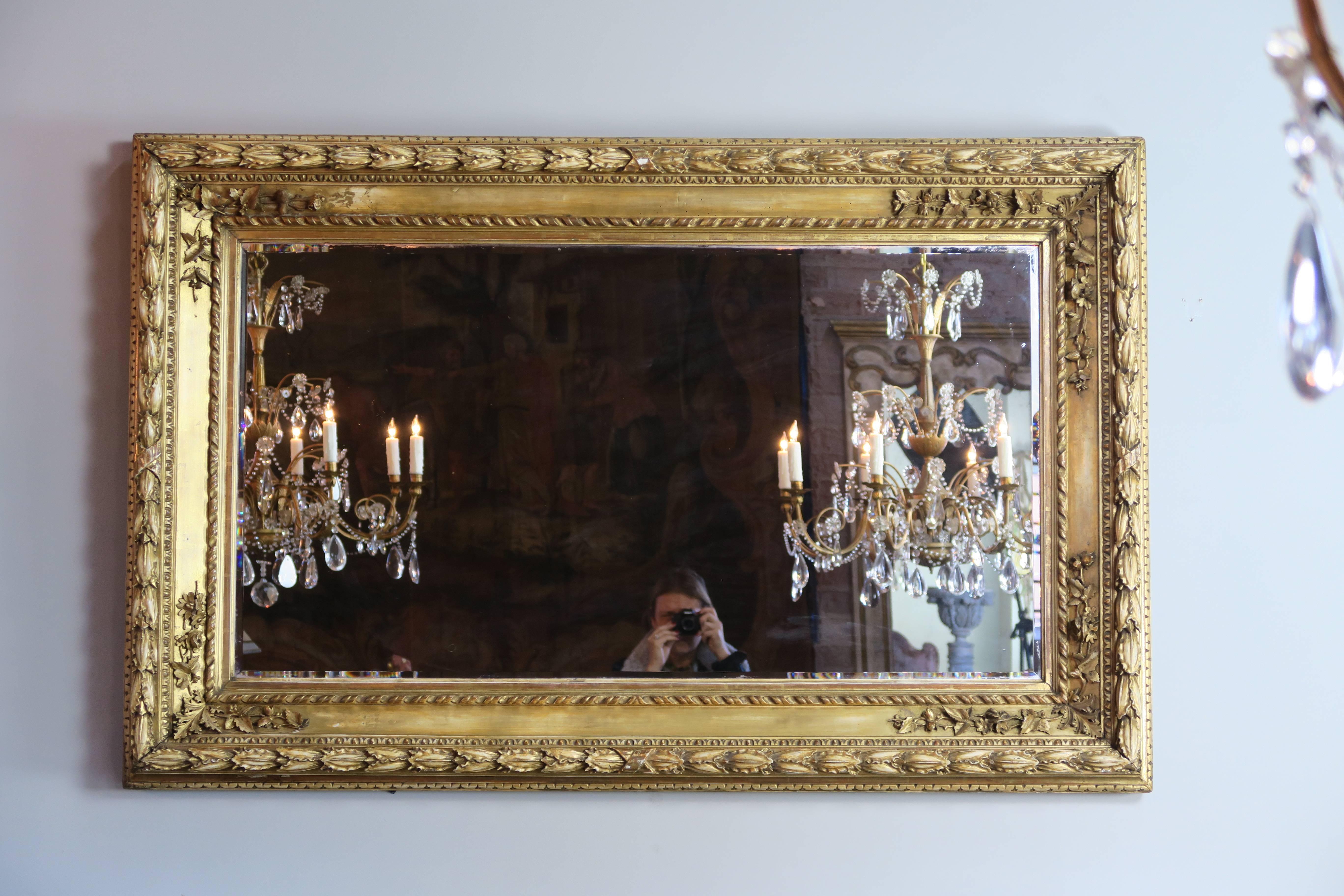 19th Century Italian Gilt Wood Mirror 1